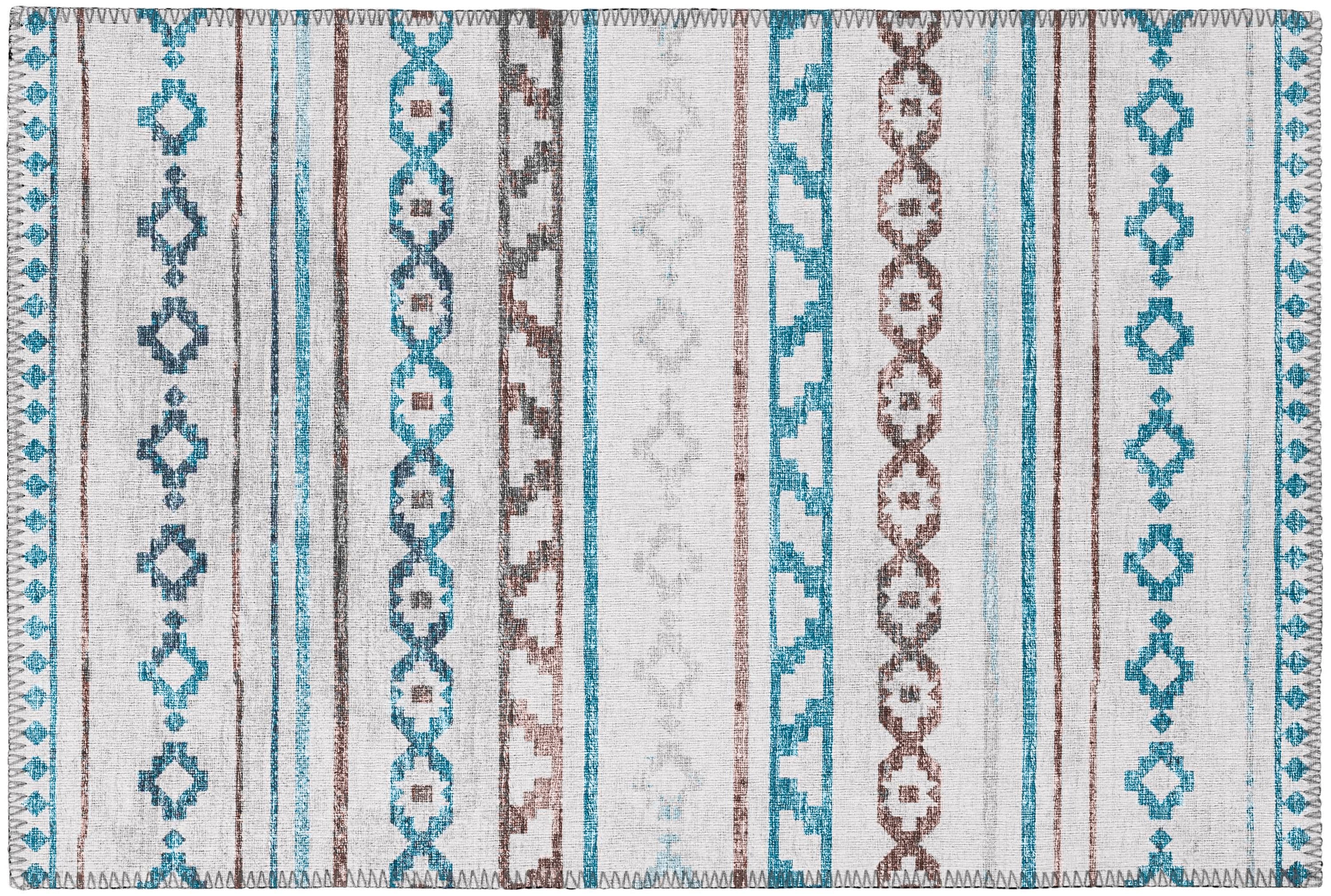 Addison Rugs AYU40GR20X30 Yuma 2 x 3 (ft) Chenille Gray Rectangular Indoor/Outdoor Geometric Southwestern Machine washable Throw rug