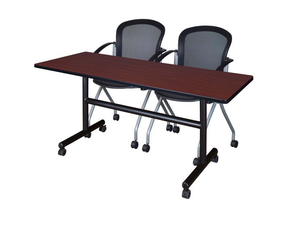 Regency MKFT6024MH23BK Training Brown 4-Person Training Table (60-in W x 29-in H)