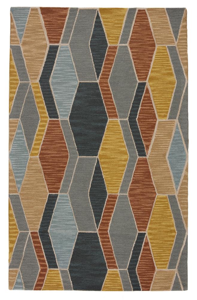 Amado 9' x 12' Gray Geometric Wool Area Rug