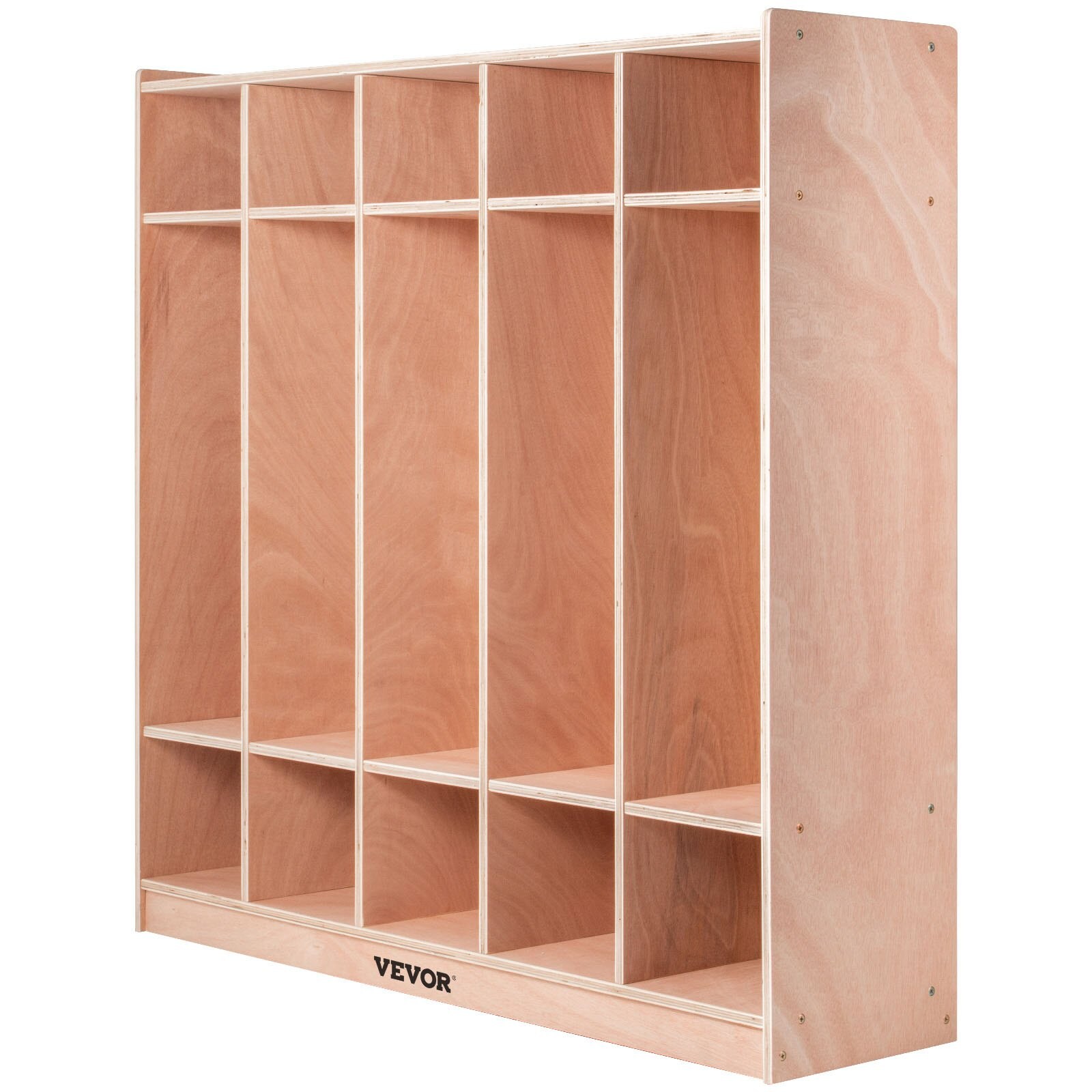 LOVMOR Preschool Cubby Lockers 5-Section Plywood Birch Coat Locker 15MM ...