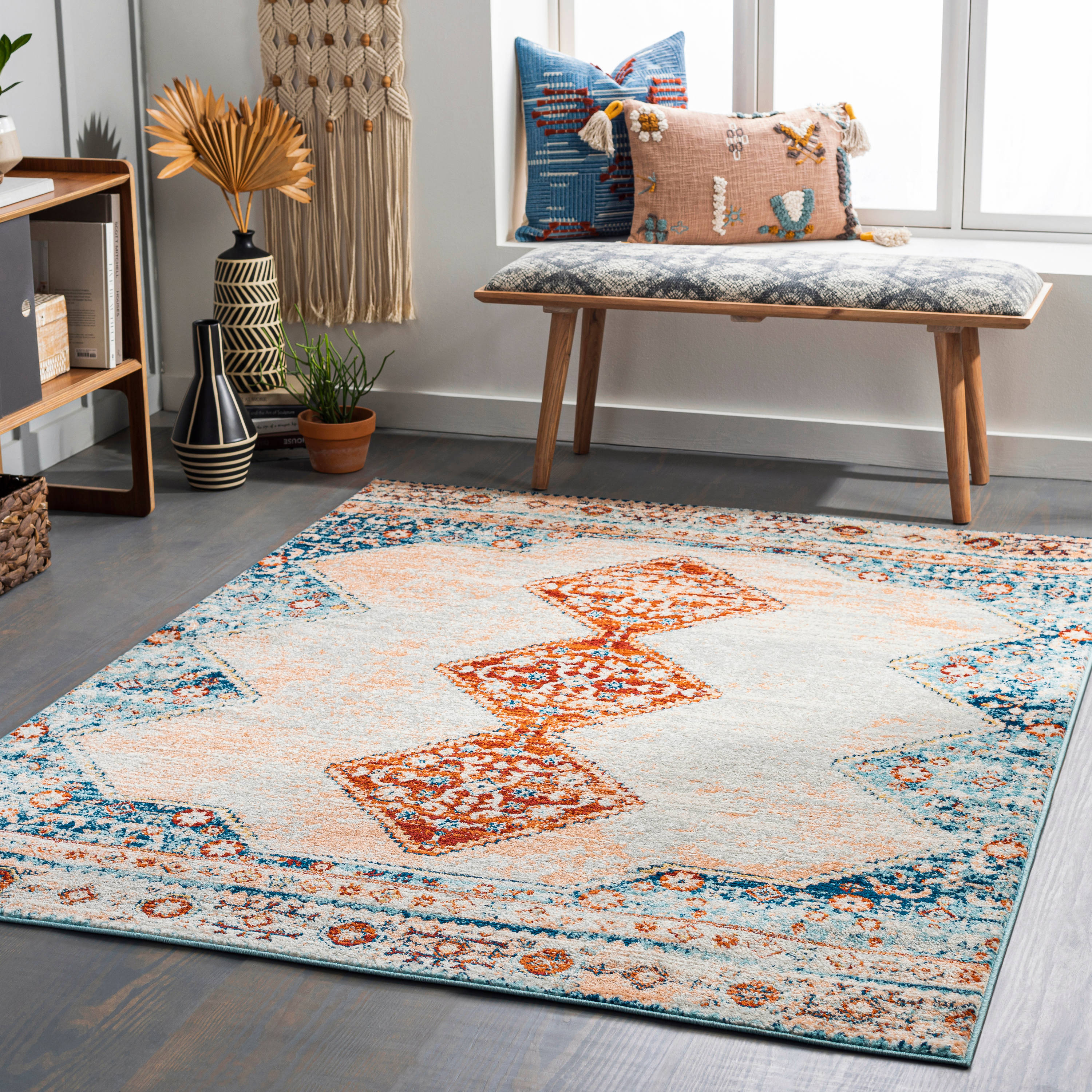 Artistic Weavers TVZ2320-679 Tevazu 7 X 9 Light Grey Indoor Geometric Oriental Area Rug