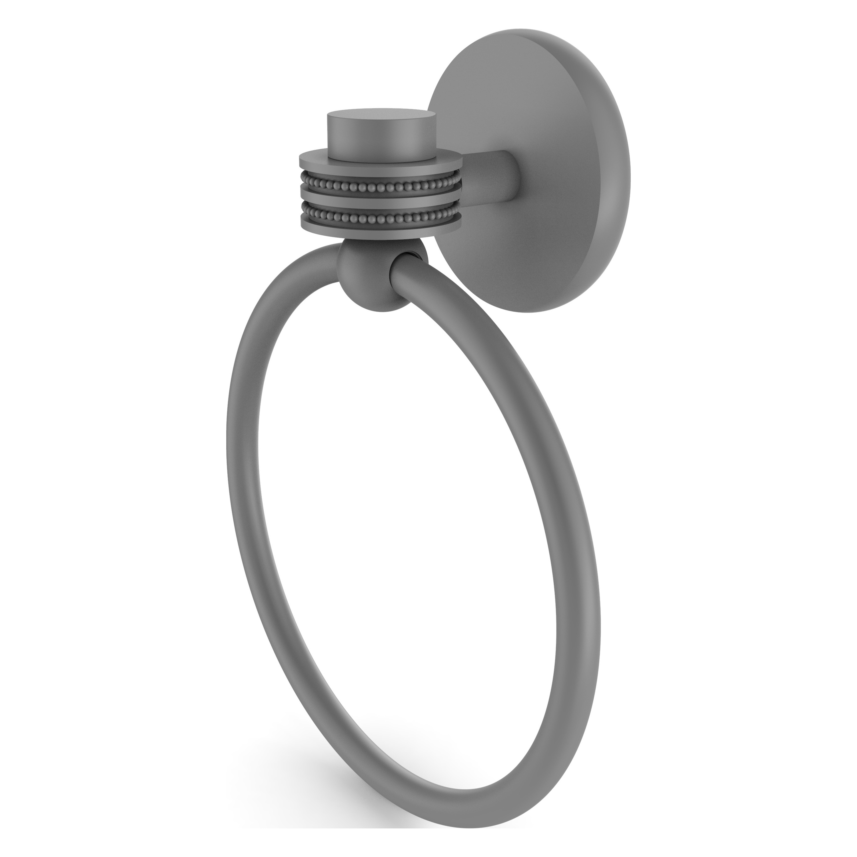 Allied Brass Foxtrot 6 x 6 Matte White Solid Brass Towel Ring