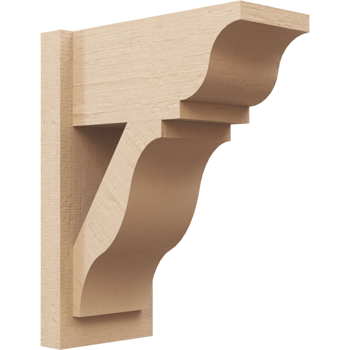 Ekena Millwork 2130324 Timberthane Rough Cedar Faux Wood Funston Traditional Outlooker 8-in W x 16-in D x 20-in H Primed Tan