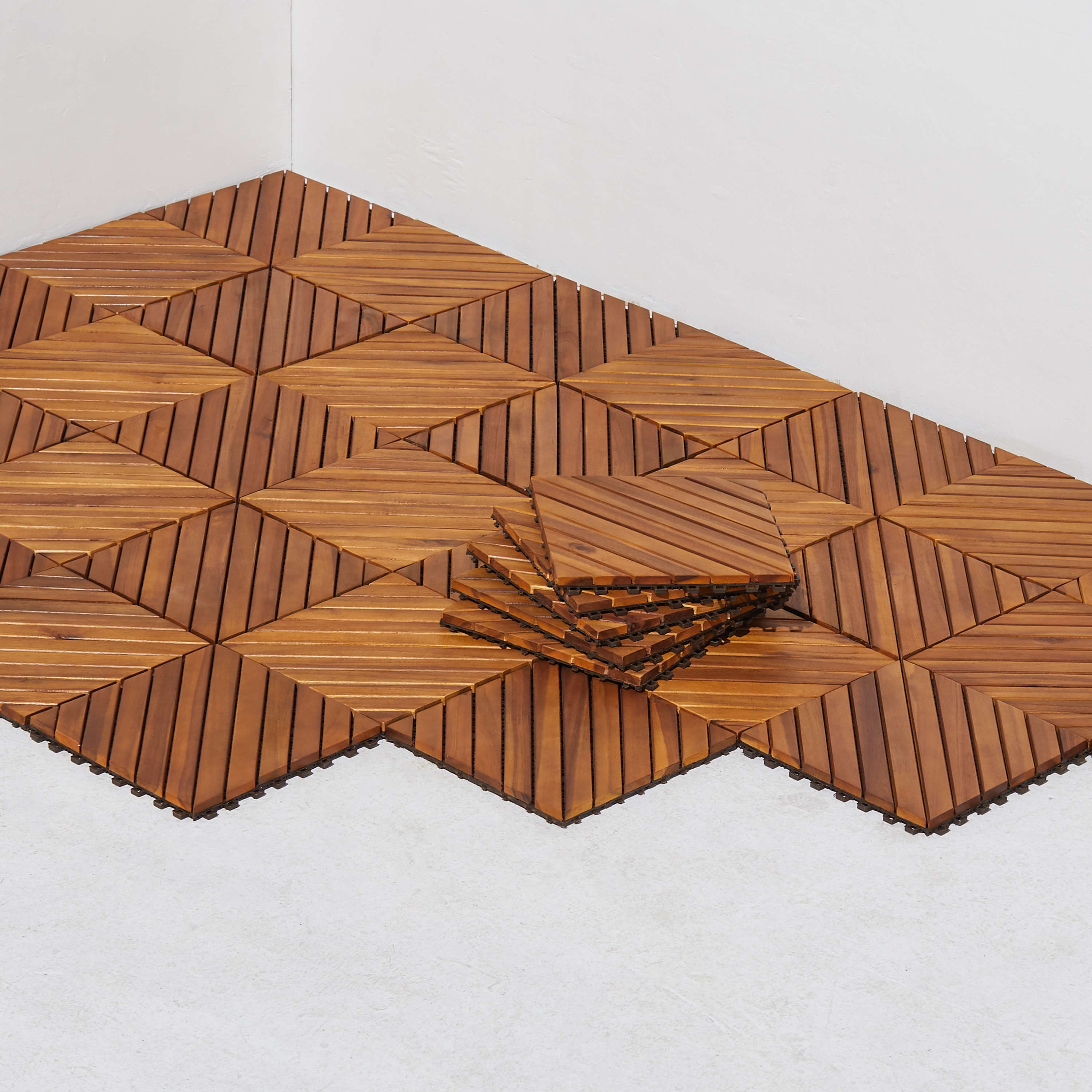 VIFAH 11-in W x 11-in L x 1-in T Interlocking Vinyl/Plastic Gym Floor Tile (9-sq ft) (10-Pack)