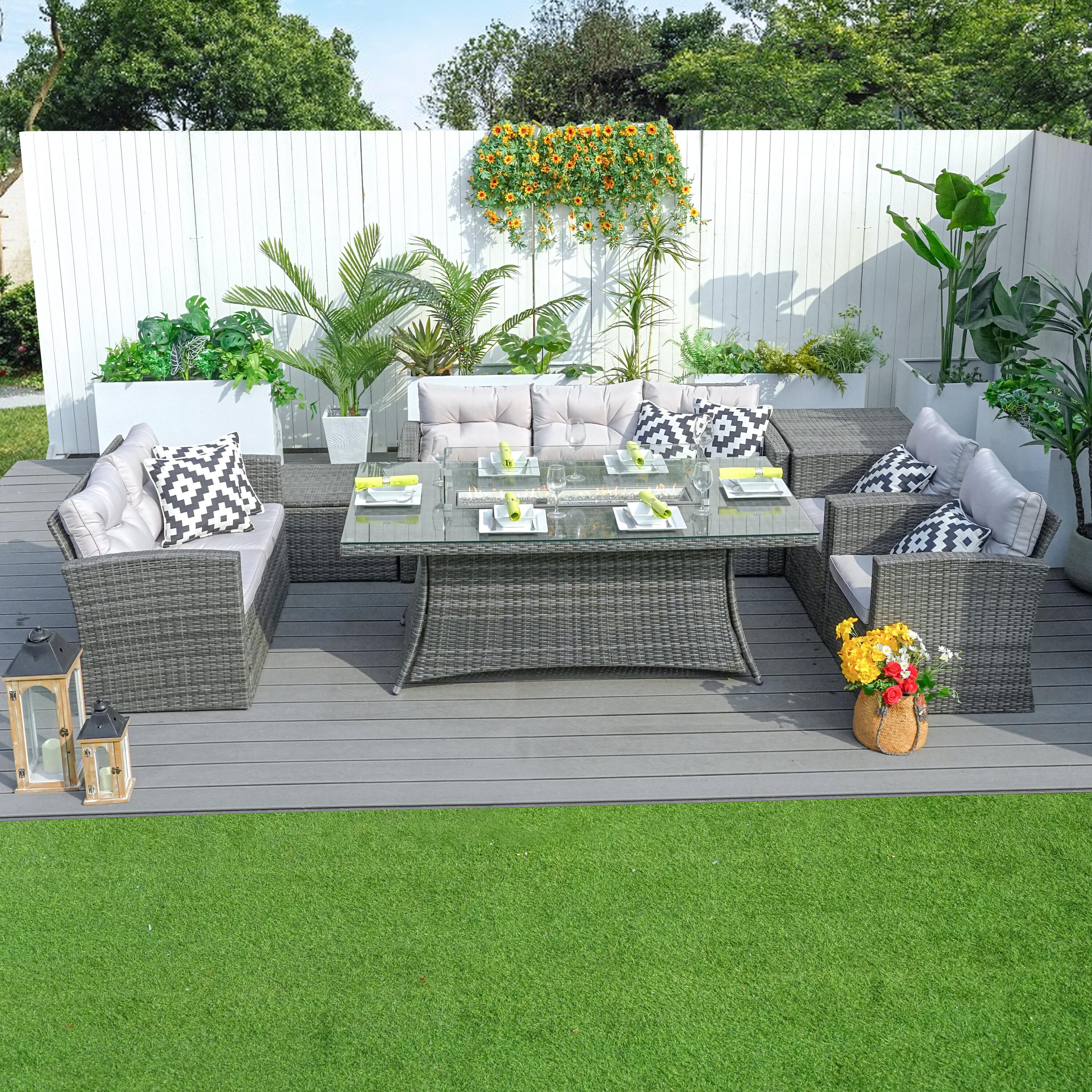 Direct Wicker DWG-1503&06R-GR Patio-Dining-Sets - View #3
