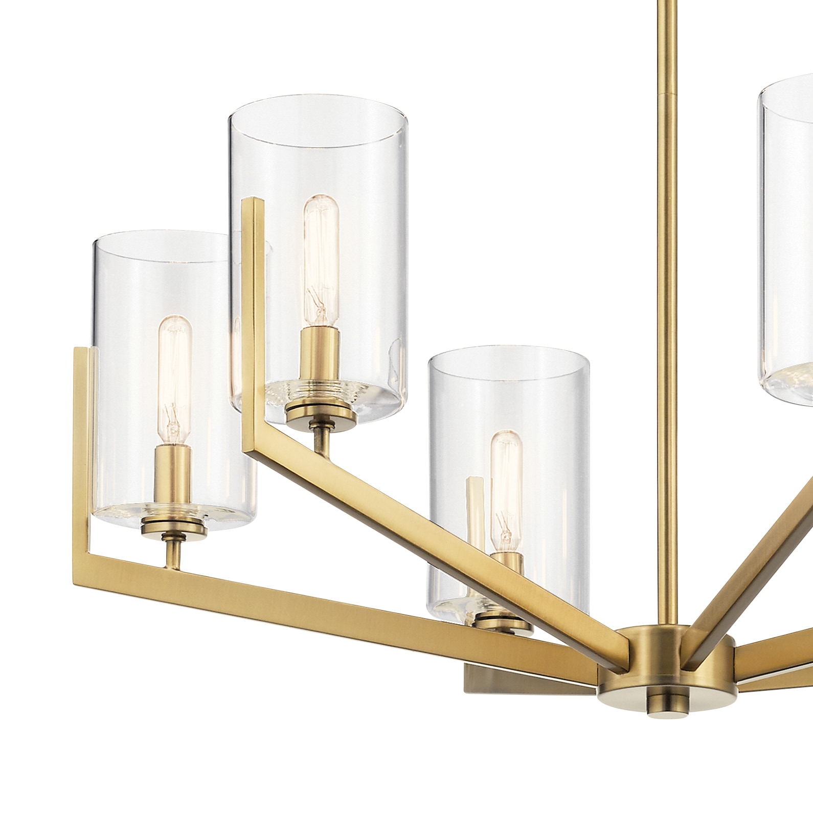 Kichler Nye 6-Light Brushed Natural Brass Transitional Dry Rated Chandelier