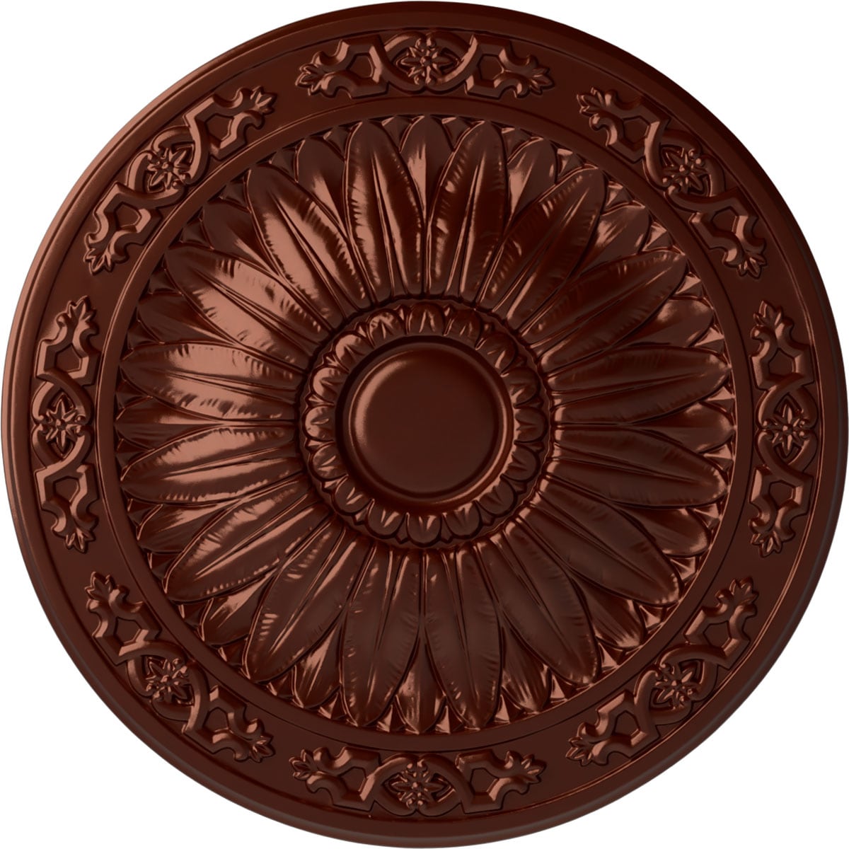 Ekena Millwork CM20LUACS Lunel 20.25-in W x 20.25-in L Painted Antique Copper Polyurethane Whole Ceiling Medallion