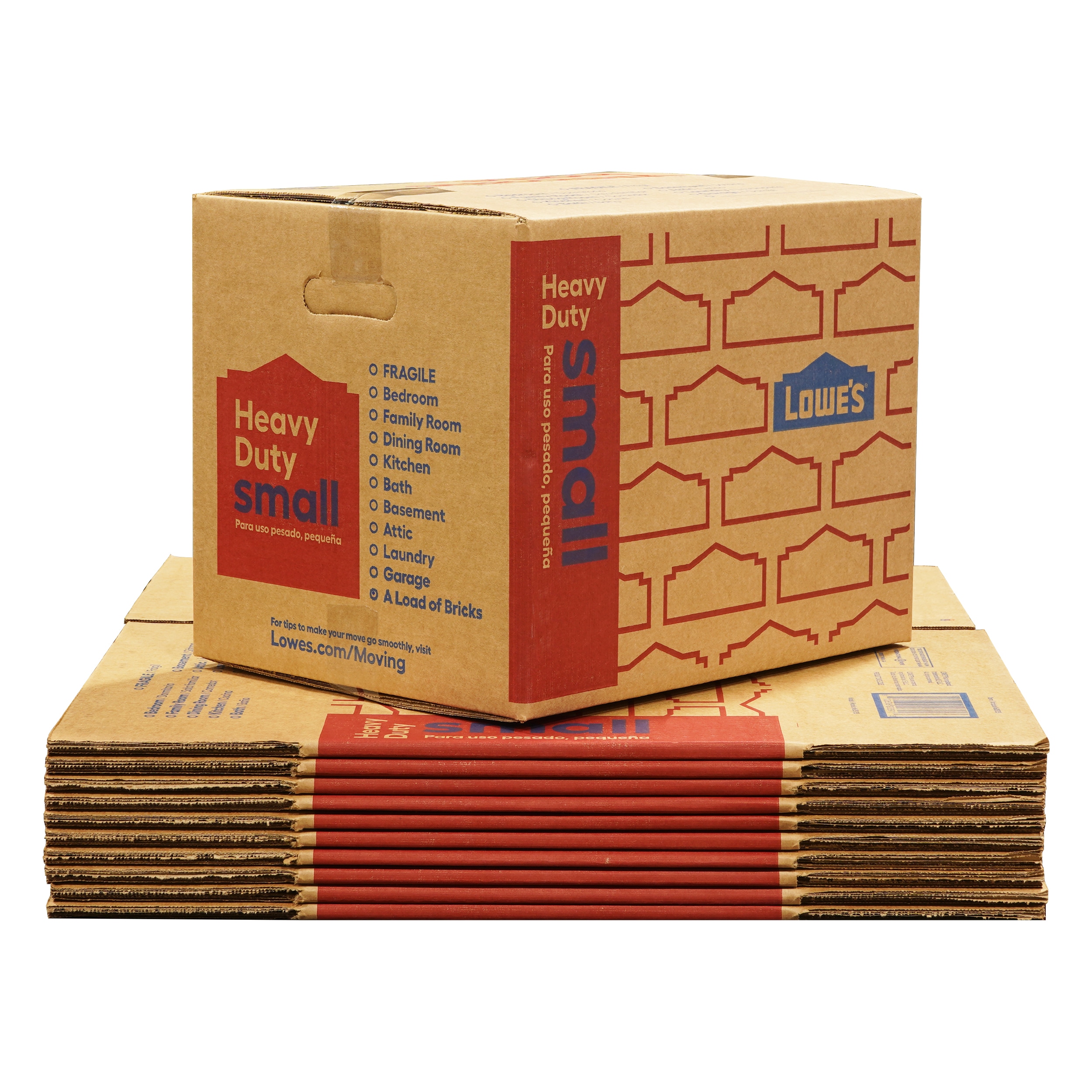Shop Lowe's 16-in W x 12-in H x 12-in D Small Heavy Duty Moving Box with  Handles (10-Pack) at
