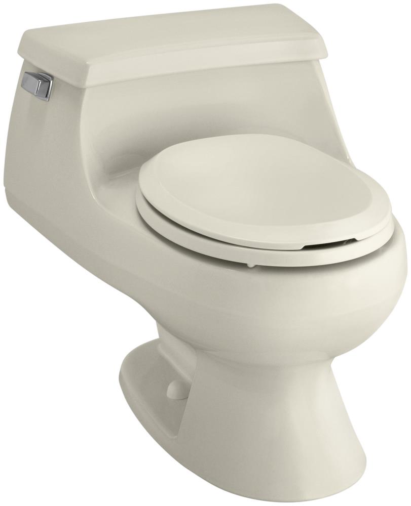 KOHLER Rialto Almond Round Standard Height Toilet 12-in Rough-In Size ...