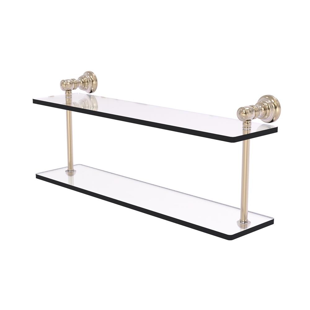 Allied Brass CL-2-22-PEW Carolina Antique Pewter 2 -Tier Wall mount Bathroom Shelf ( 22-in x 9.2-in x 5-in )