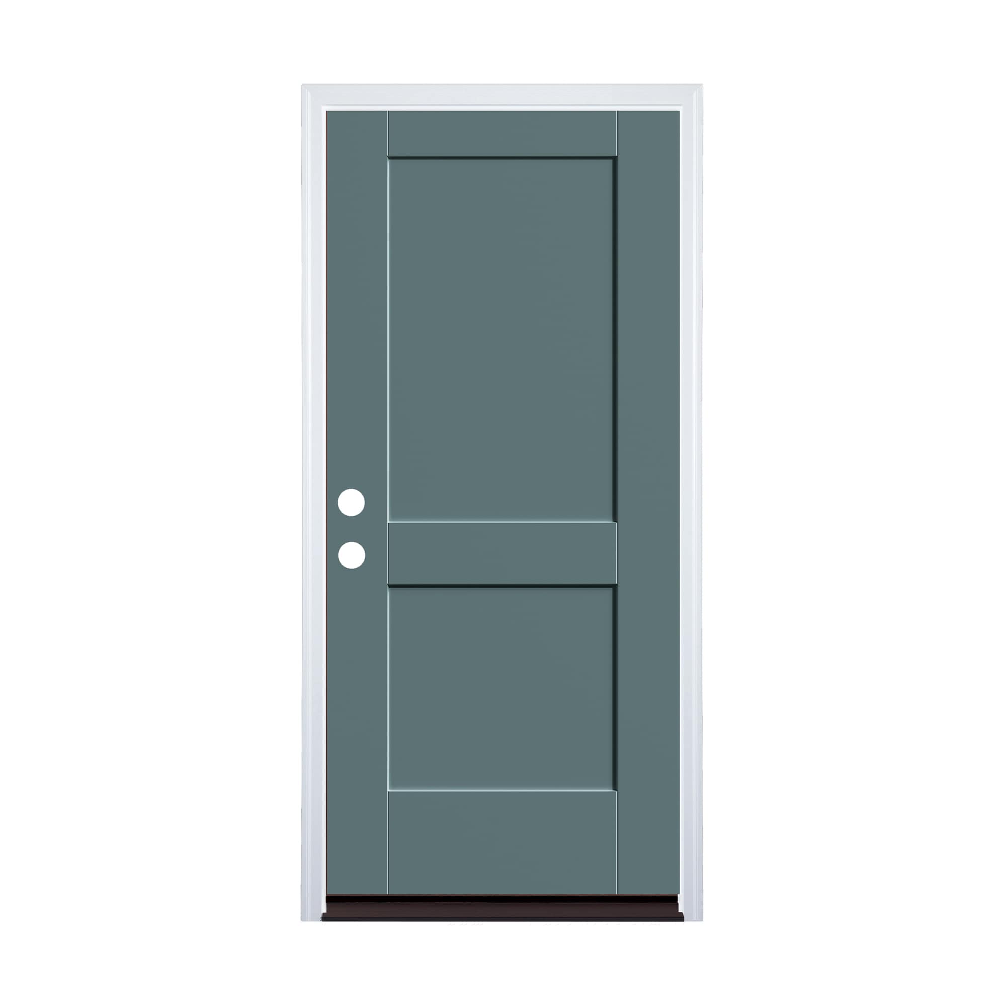 Therma-Tru 36-in x 80-in Fiberglass No Glass Painted Prehung Front Door with Brickmould Insulating Core