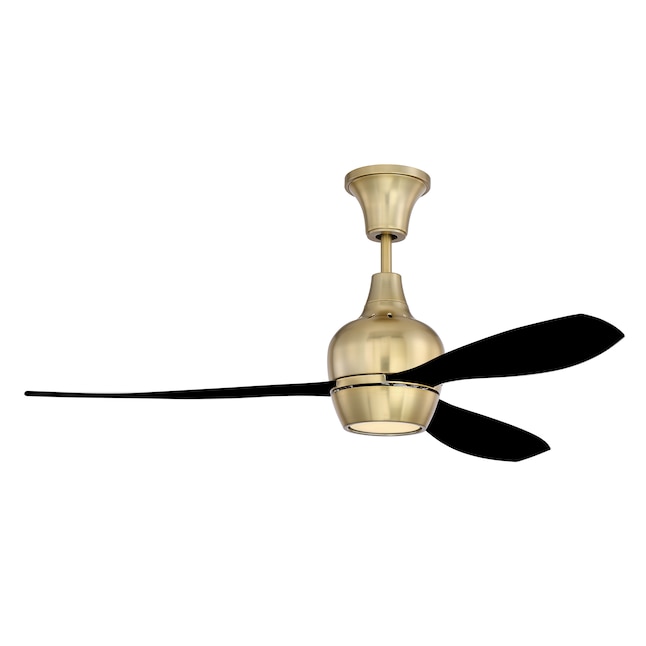 Craftmade Bordeaux 52 In Satin Brass Led Indoor Downrod Or Flush Mount Ceiling Fan With Light Remote 3 Blade The Fans Department At Com - Antique Brass Ceiling Fans With Light And Remote