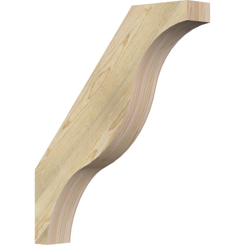 Ekena Millwork BRC04X24X28FST00RDF 4-in x 24-in x 28-in Douglas Fir Unfinished Wood Funston Rough Sawn Knee Brace