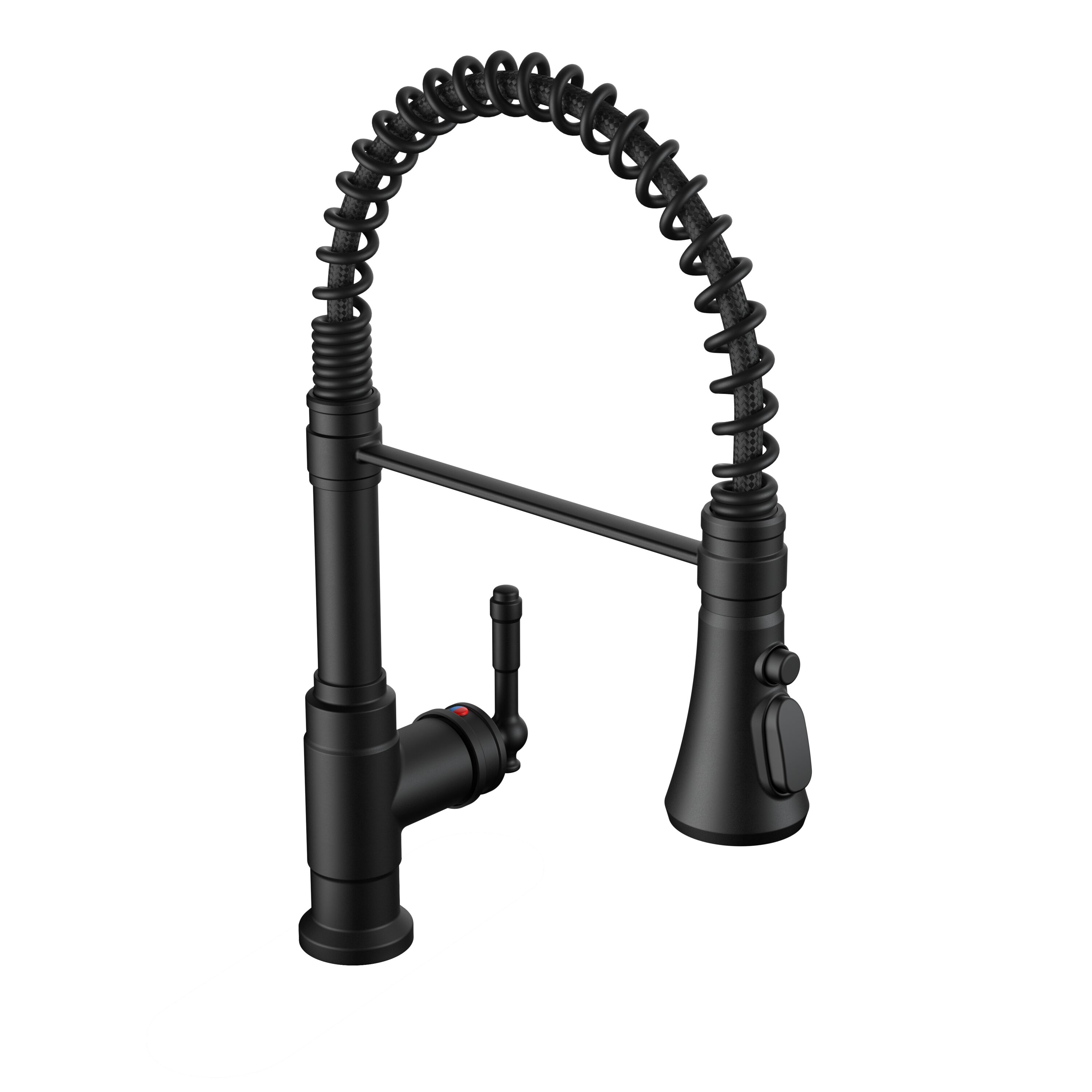 androme AD5M3B Matte Black Single Handle Deck-mount Pull-down Kitchen Faucet with Sprayer ( Deck Plate Included )