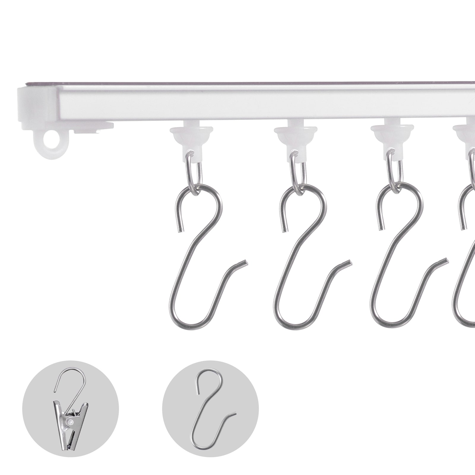 SVOPES SVOPESTHBCLGD10294V0 Ceiling Curtain Track Set 8 -Pack 118.5 x 0.7 x 1.2-IN Plastic Curtain rod track