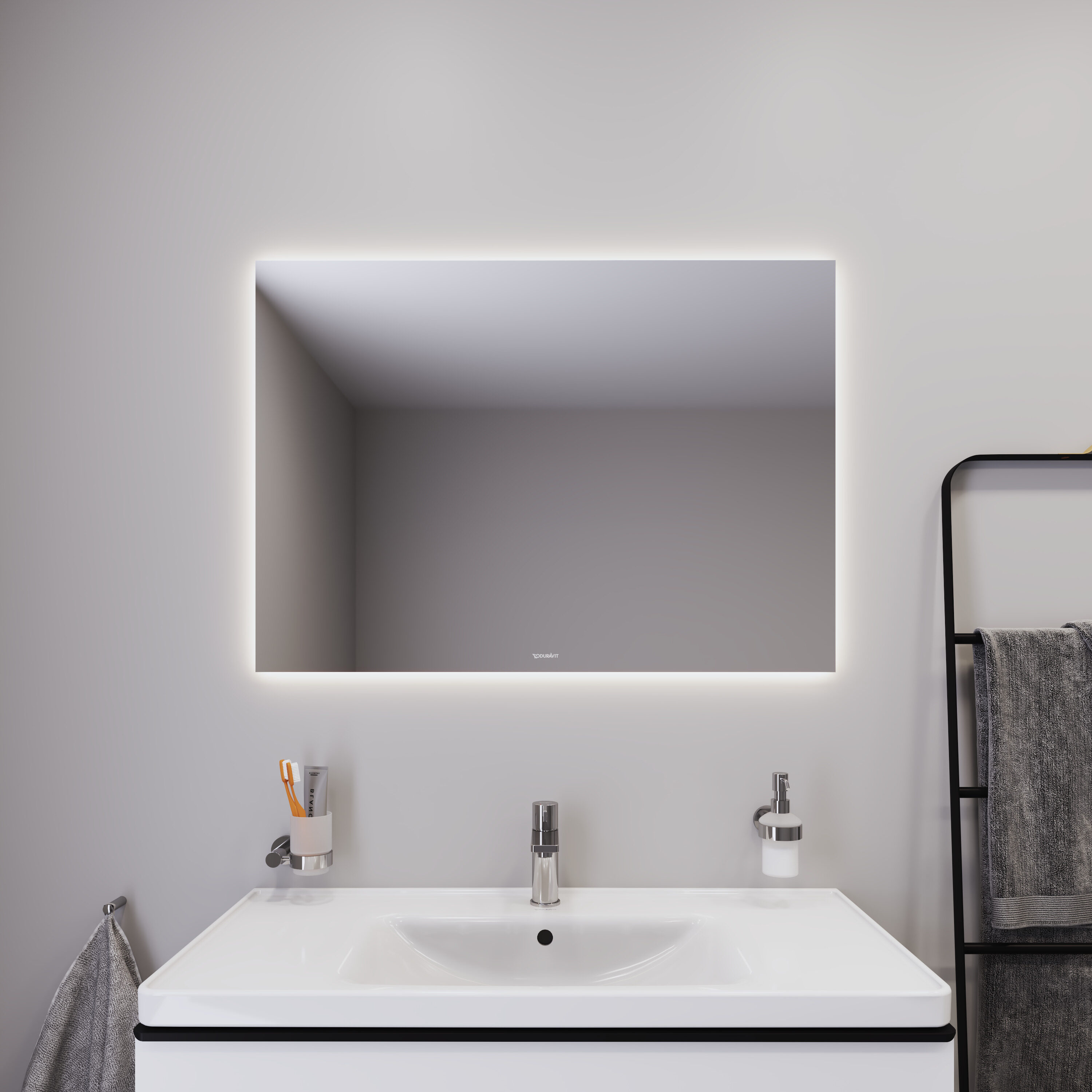 Duravit Light and Mirror 39.375-in x 27.5-in Dimmable Lighted White Fog ...