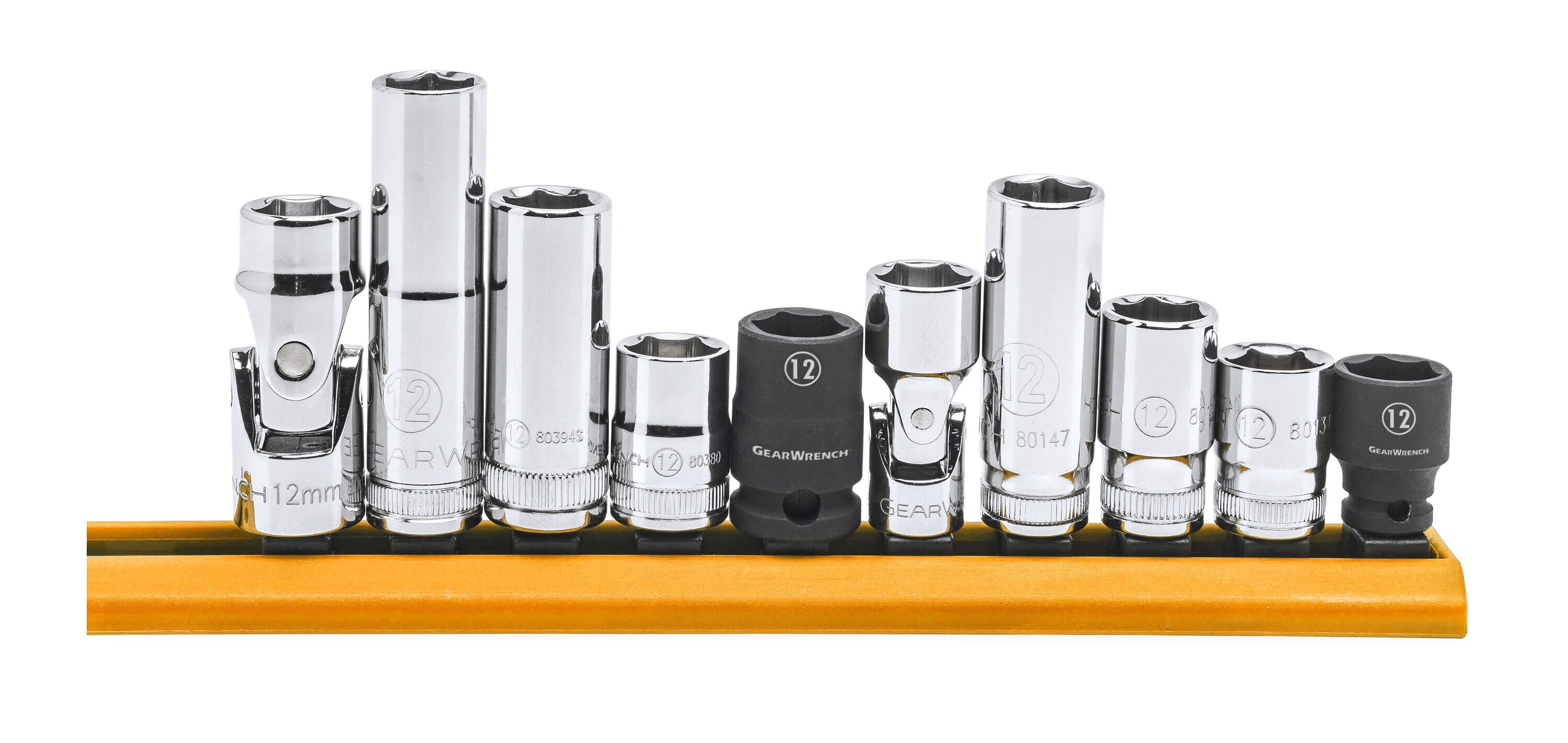GEARWRENCH 80576 1/4-in, 3/8-in Drive Metric 12mm Shallow Socket Set (10-Pieces)