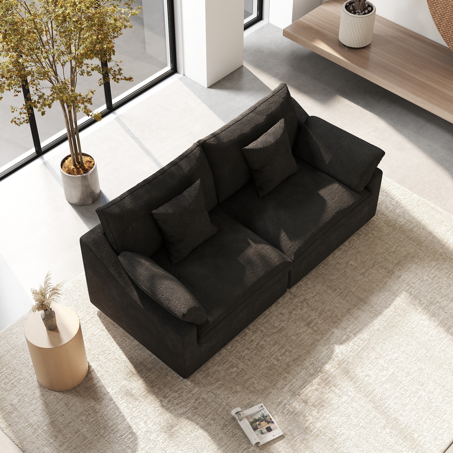 BuotiqHom DH-S2-140BK Sofas-Loveseats - View #2