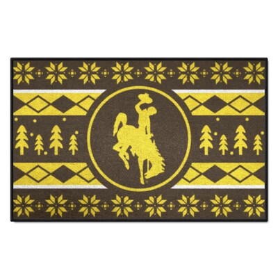 FANMATS Wyoming Cowboys 1-1/2-ft x 2-1/2-ft Brown Rectangular Indoor Door Mat FANMATS Wyoming Cowboys 1-1/2-ft x 2-1/2-ft Brown Rectangular Indoor Door Mat