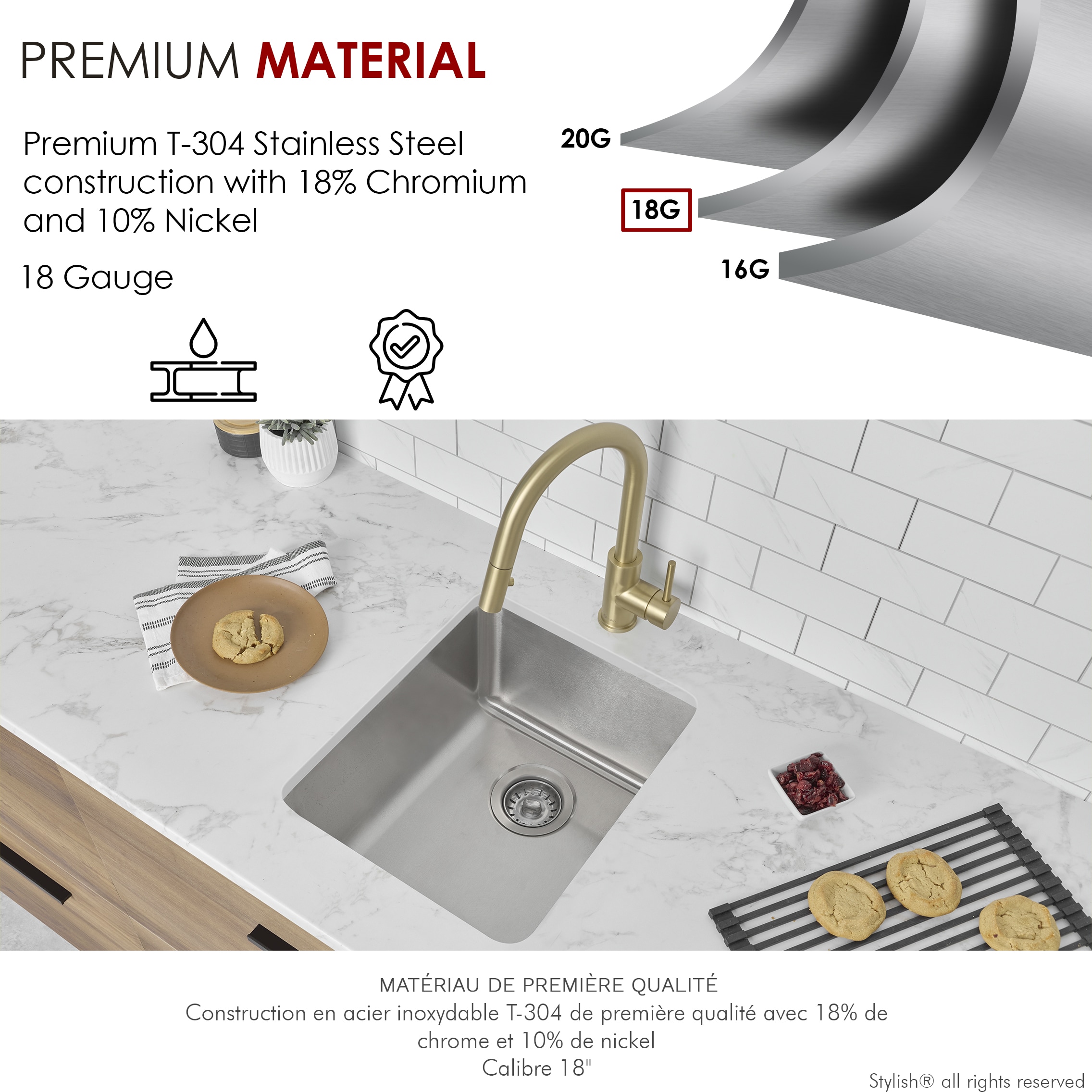 Stylish S-405T Kitchen-Sinks - View #4