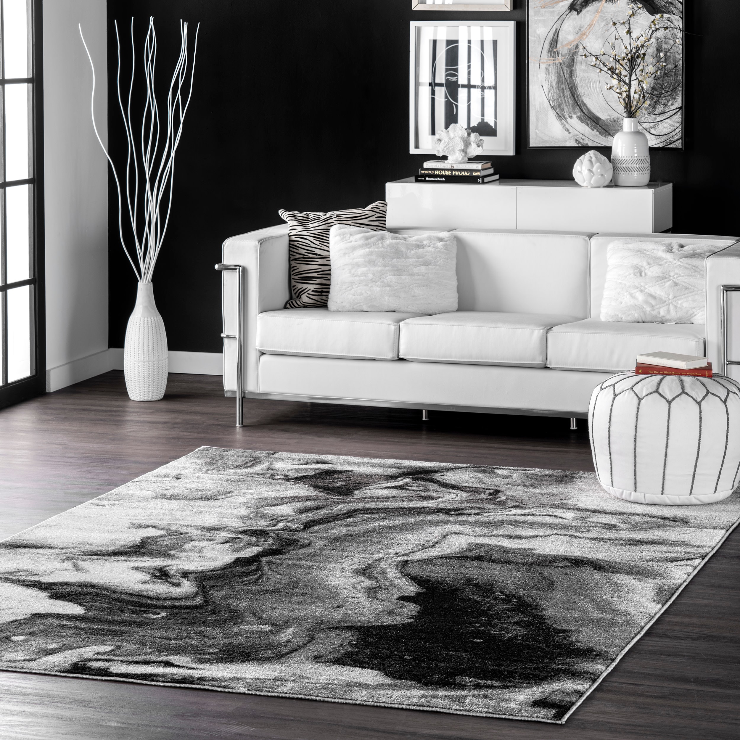 nuLOOM Remona 5 x 8 Gray Indoor Abstract Area Rug in the Rugs