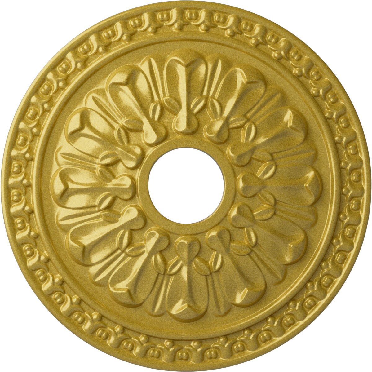 Ekena Millwork CM18WARGS Warsaw 18-in W x 18-in L Painted Rich Gold Polyurethane Whole Ceiling Medallion