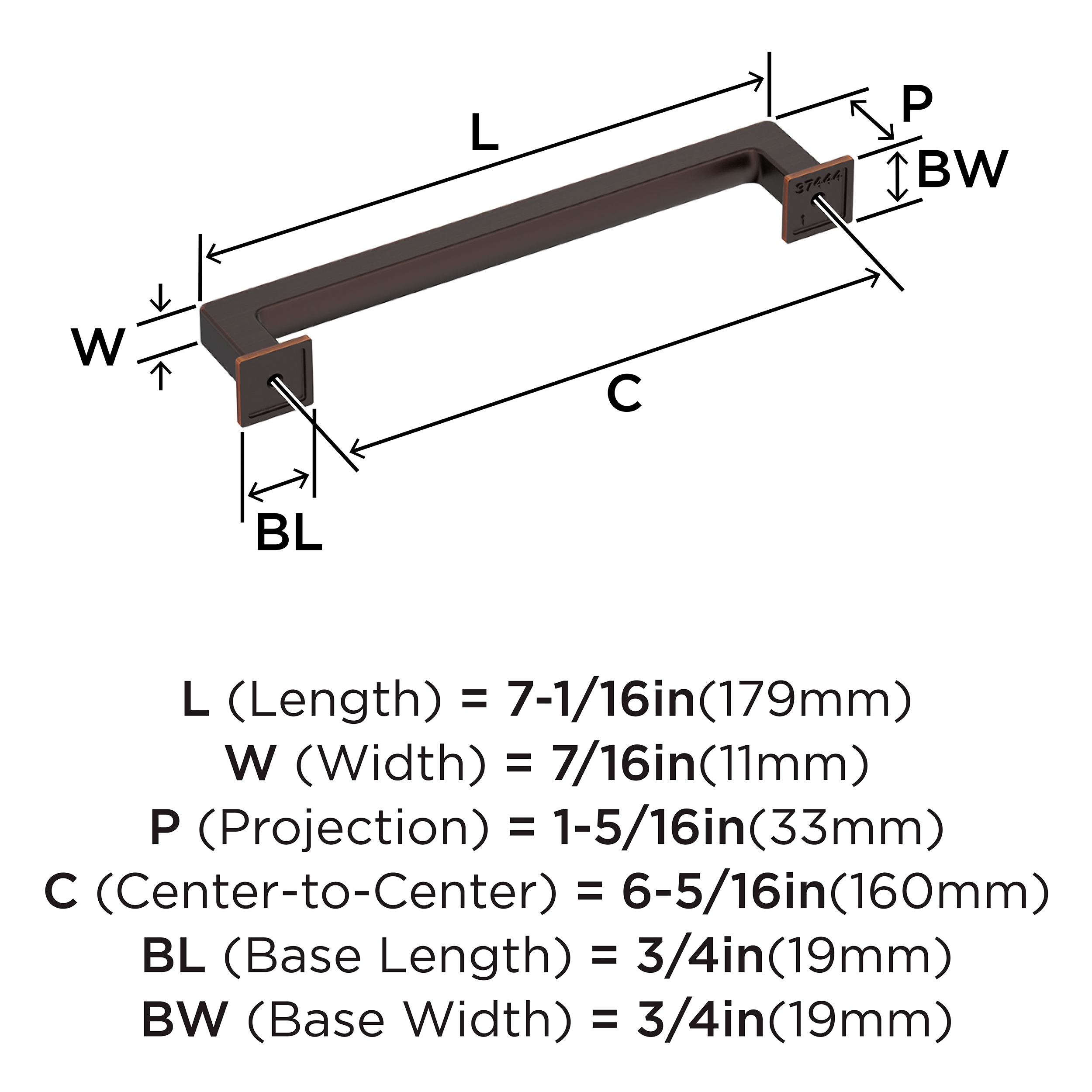 Amerock BP37444ORB Cabinet-Pulls - View #4
