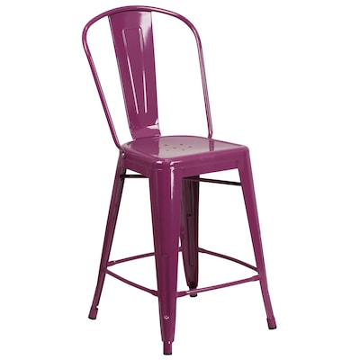 Counter Height Bar Stool, Purple Bar Stools With Arms