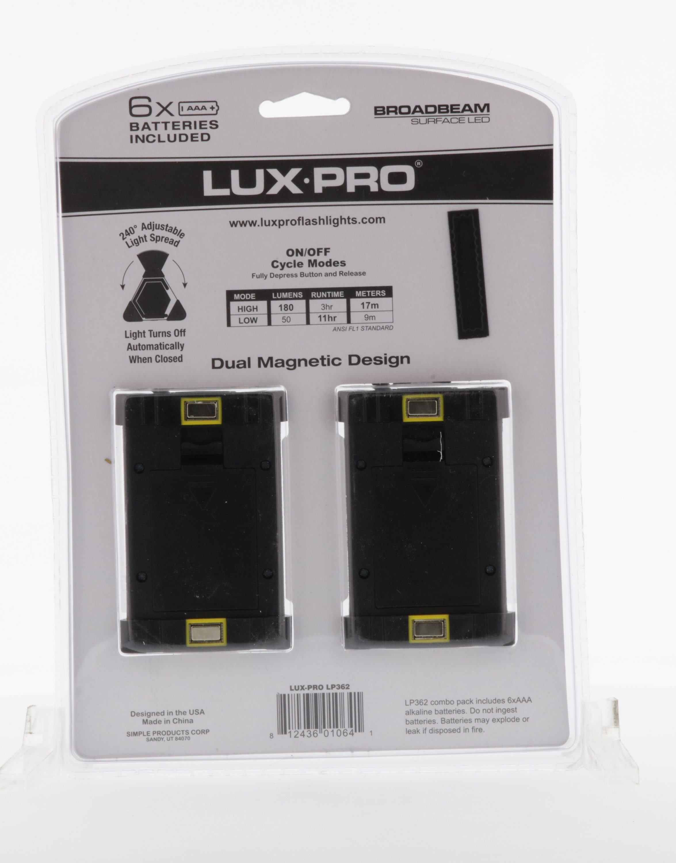 Lux-Pro 180-Lumen 2 Modes LED Flashlight (AAA Battery Included) in