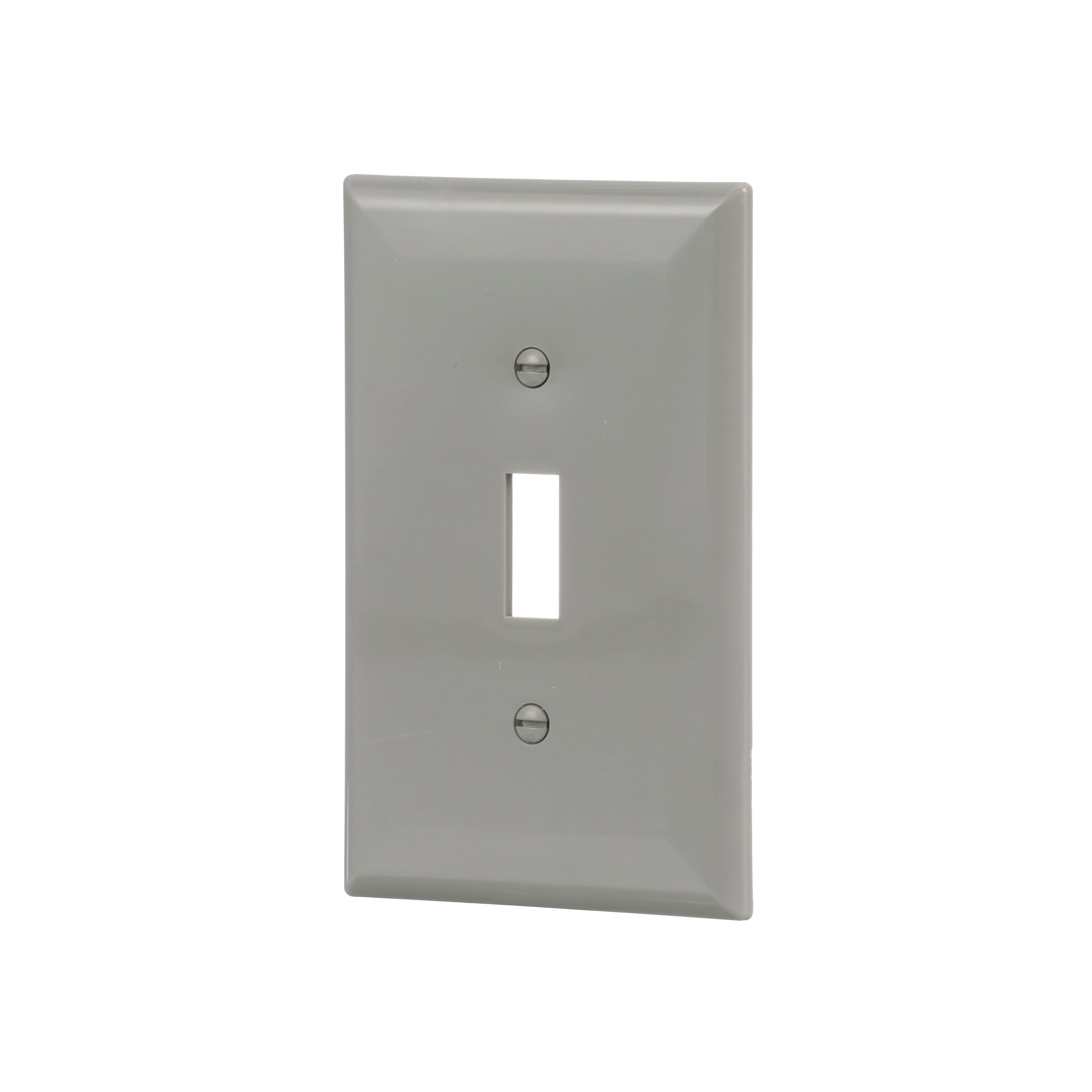 Eaton 1-Gang Midsize Gray Polycarbonate Indoor Toggle Wall Plate in the ...