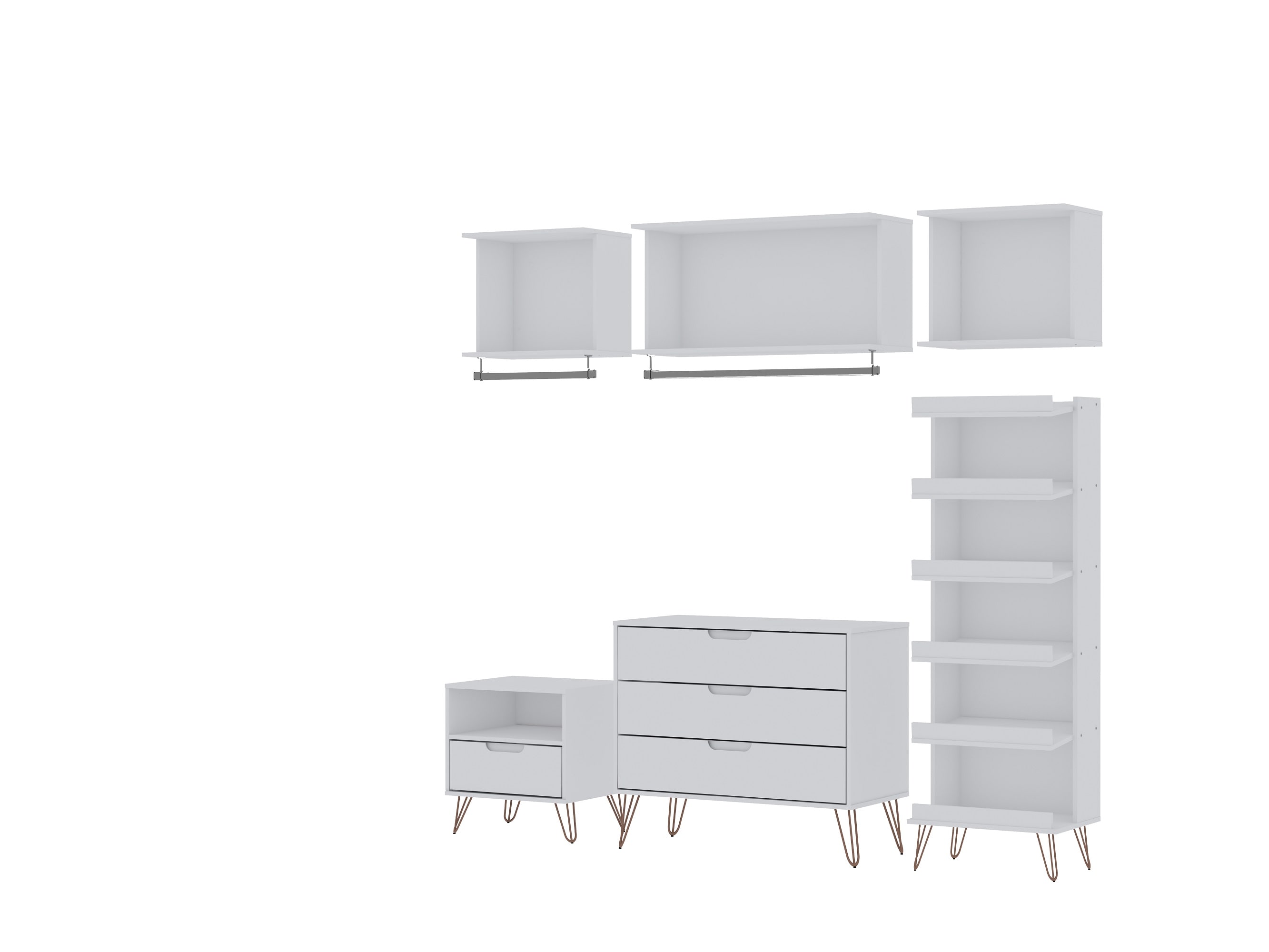 Manhattan Comfort 144GMC1 Rockefeller White Armoire