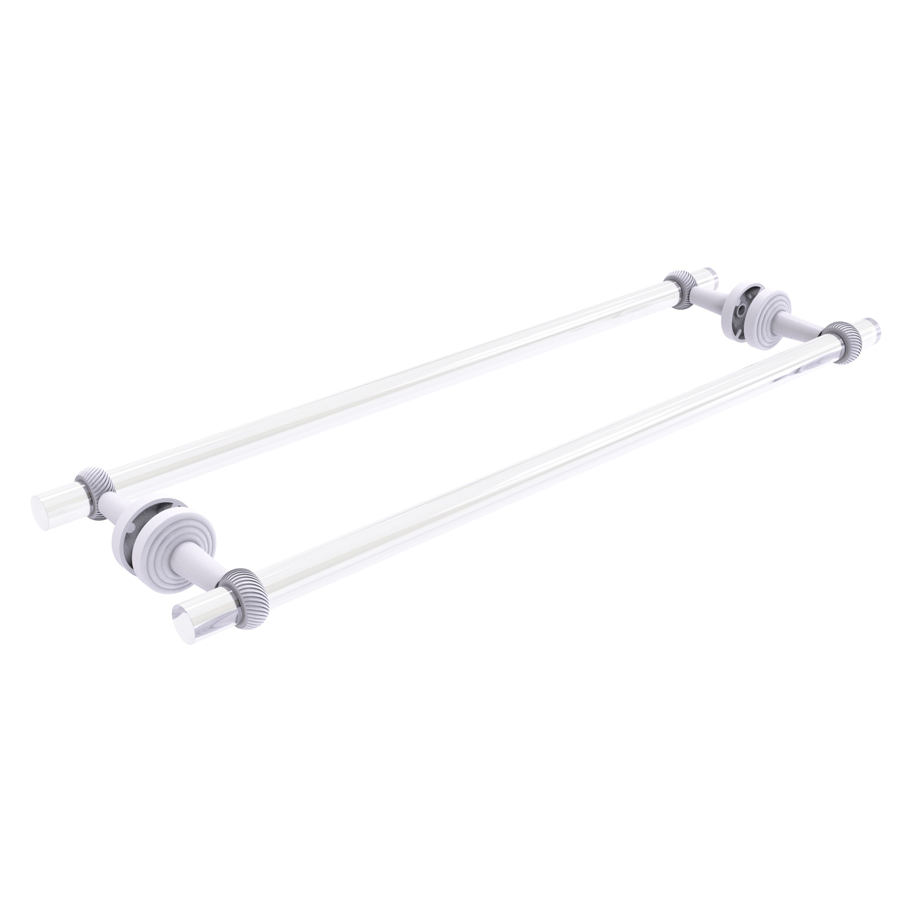 Allied Brass PB-41T-BB-24-WHM Pacific Beach 24-in double Matte White Wall mount Double Towel Bar