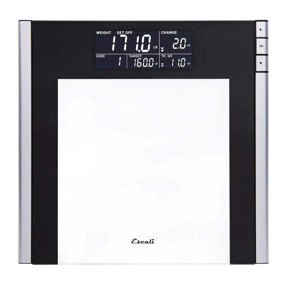 Escali Extra Large Stainless Steel Digital Electronic Bathroom Scale for  Body Weight with Extra-High Capacity of 440 lb, Batteries Included