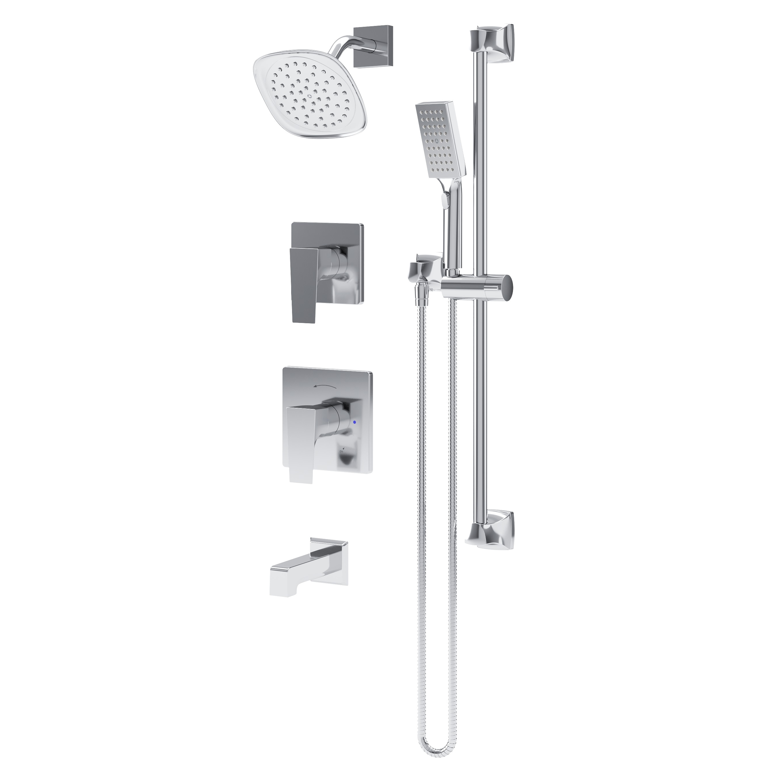 Symmons 499615TRM Verity Polished Chrome 2-handle Single function 6.68-in Square Bathtub and shower Faucet