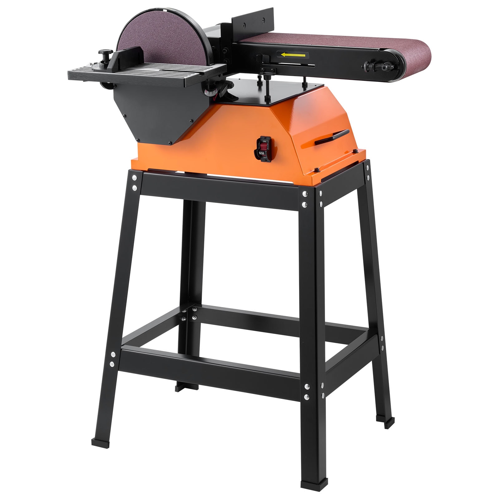 VEVOR Professional Belt Sander with Stand 9in Disc and 6in x 48in Belt Sander Combo 800W Sanding Machine with 0 - 45 degrees Adjustable Worktable for Woodworking Furniture Refinishing Knife Sharpening