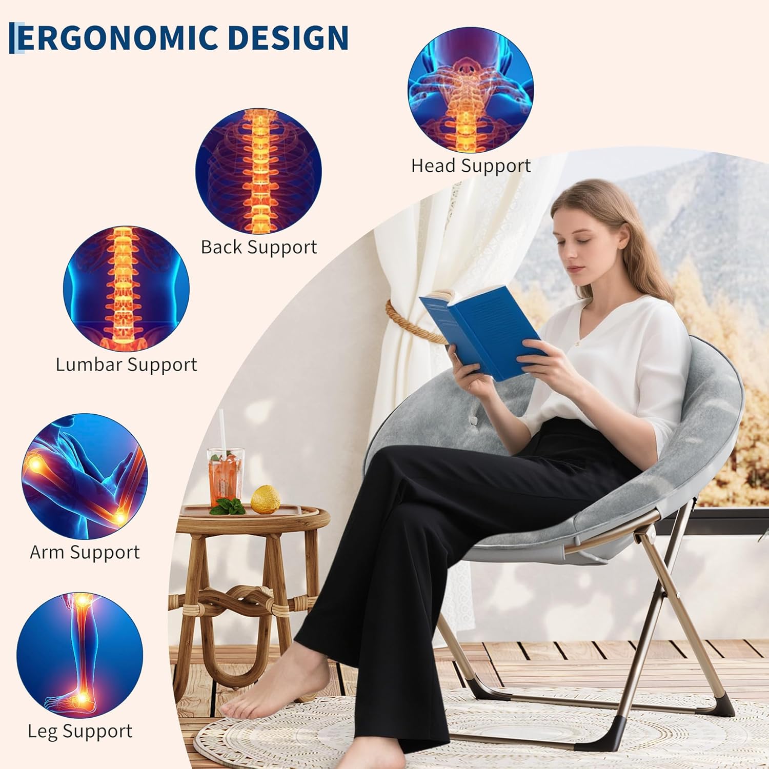 Qeetex YJZDY-PHK-33FUR3T5 Folding-Chairs - View #5