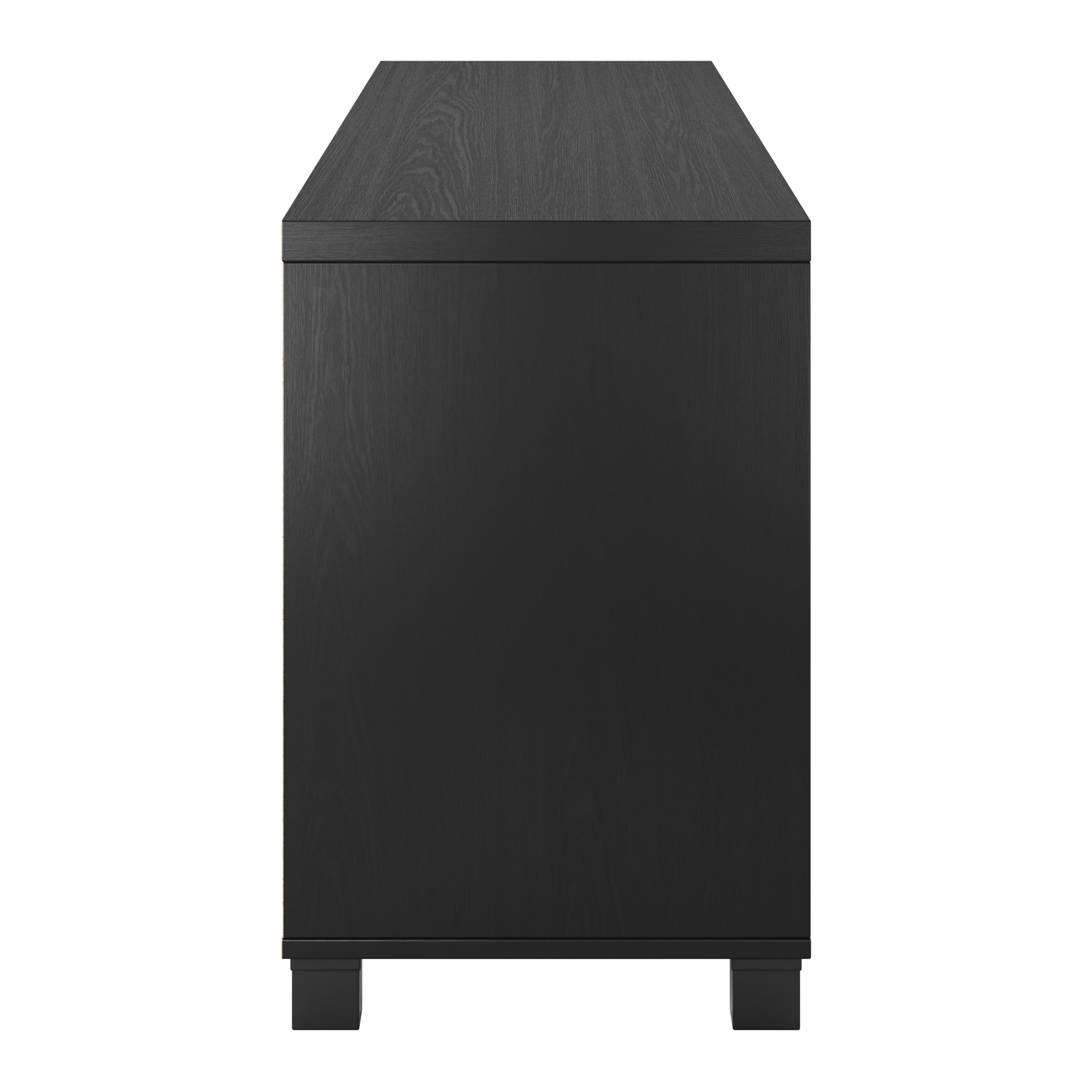 Virlomi 71" Black Engineered Wood TV Stand with Cabinet Storage