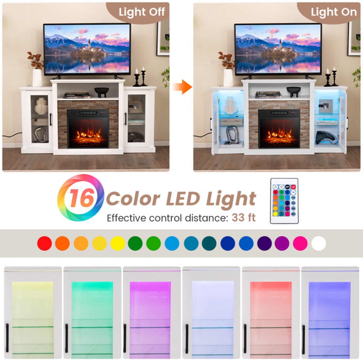 Clihome CL-FP10181WH Electric-Fireplaces - View #7
