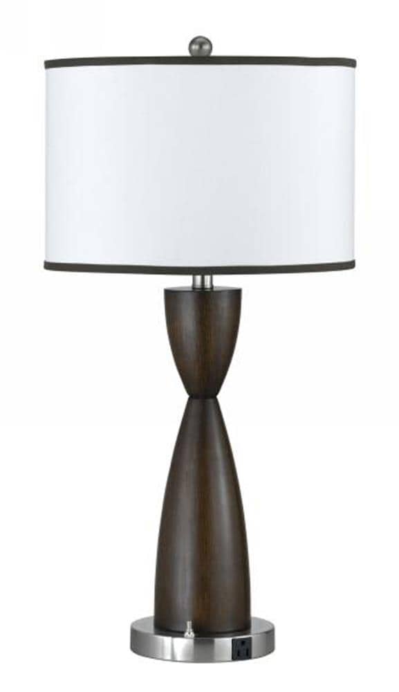  LW-SSLA-60006TB-2R 30-in Brushed Steel Table Lamp with Fabric Shade