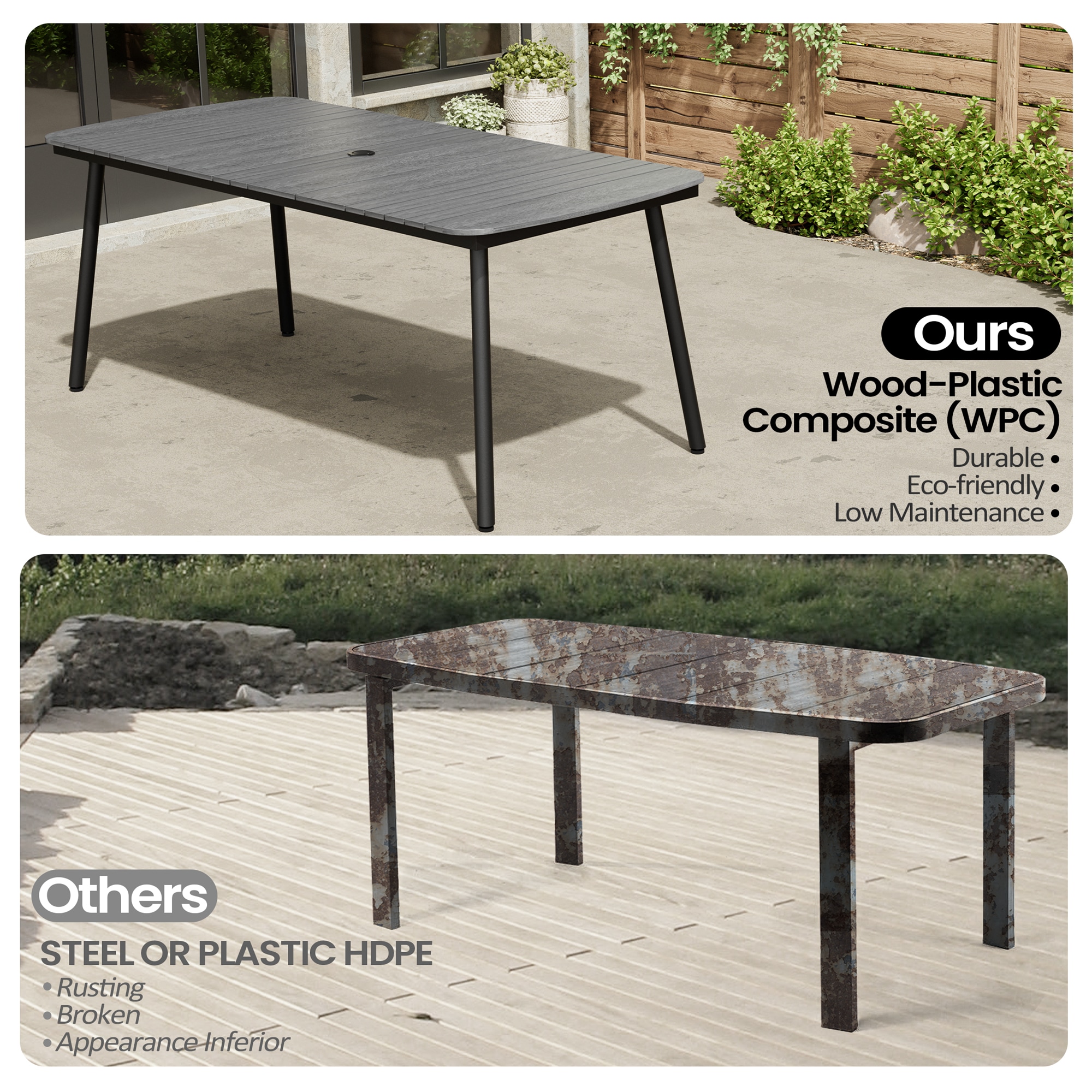 Crestlive Products CL-TB059GRY180 Patio-Tables - View #8