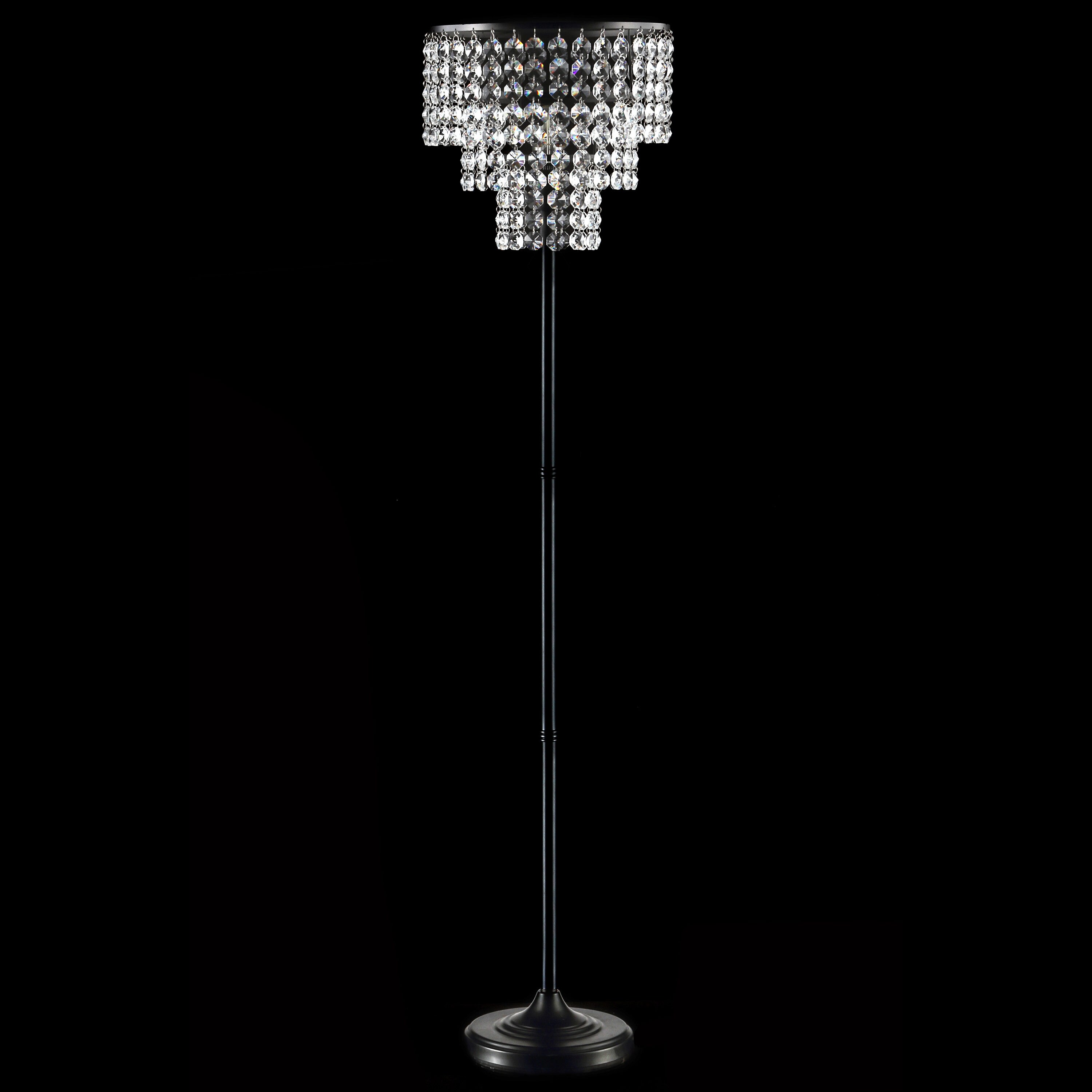 Juliette 60" Bronze Crystal Transitional Glam Floor Lamp