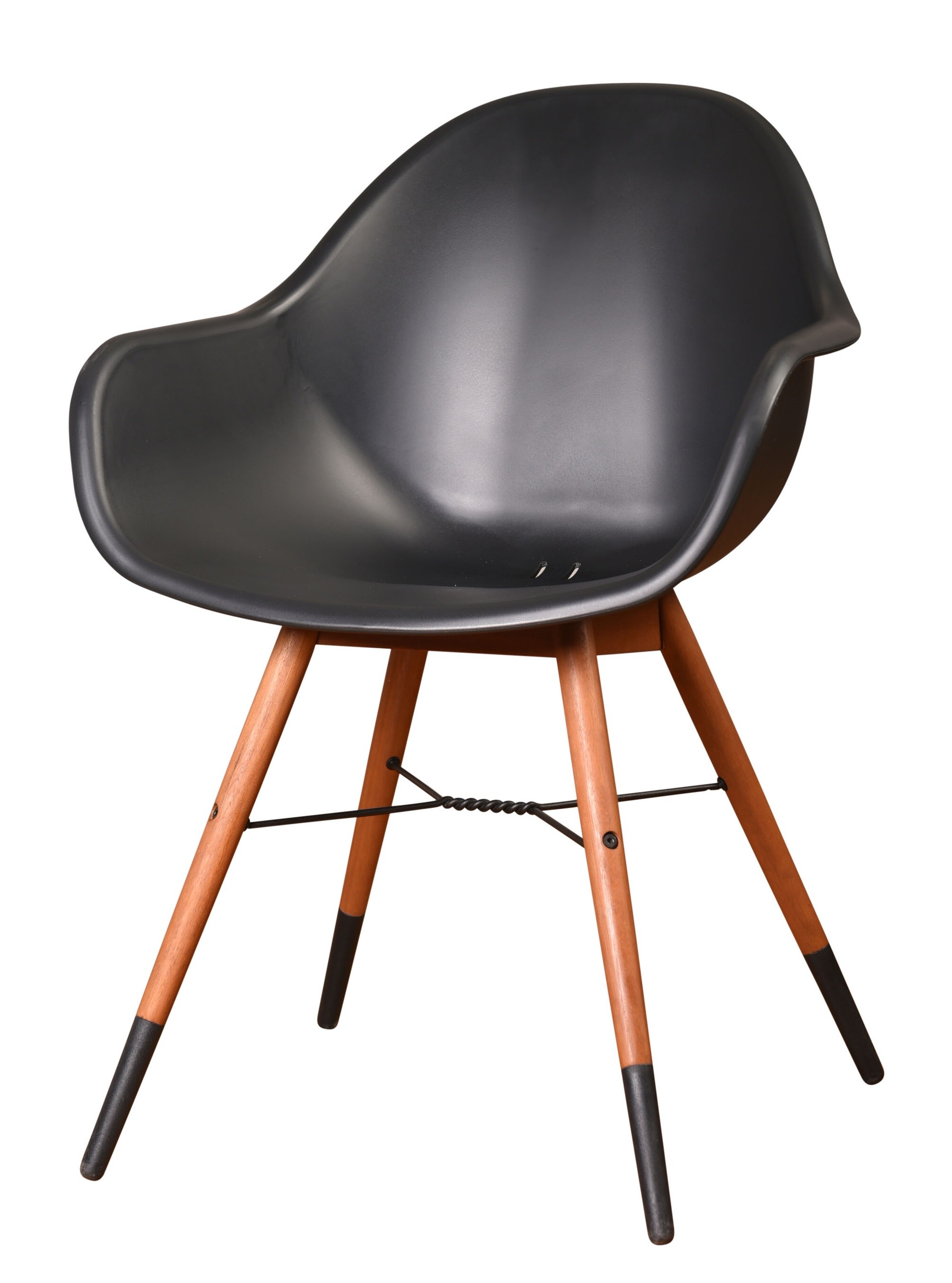 Envelor EN-IH-CHAR4PC Atlantic lifestyle Set of 4 Brown Wood Frame Stationary Conversation Chair with Solid Seat