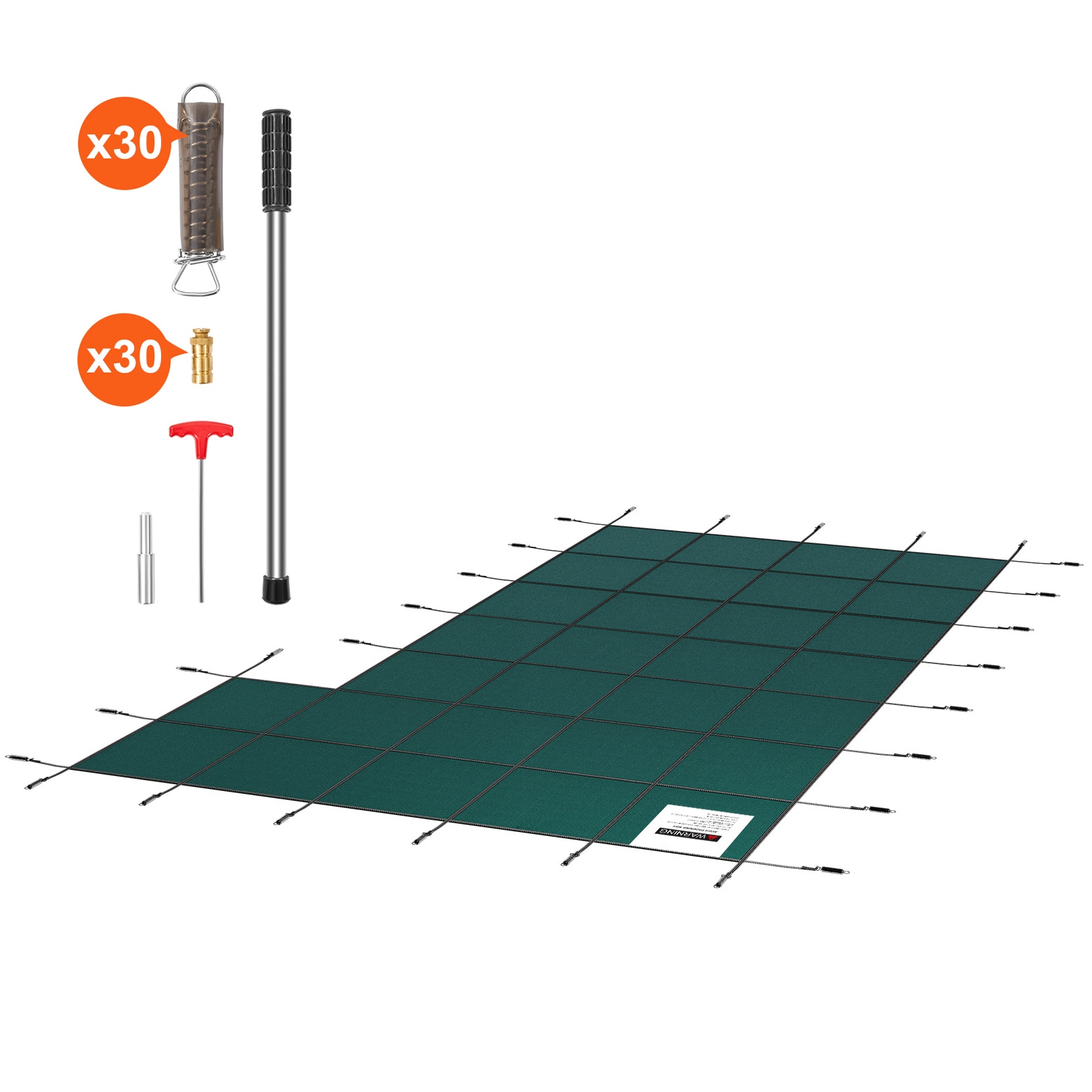 SVOPES SVOPESYYCMDY100637V0 38-Feet x 20-Feet Inground Pool Safety Cover Polypropylene Leaf safety and winter Rectangle Pool Cover