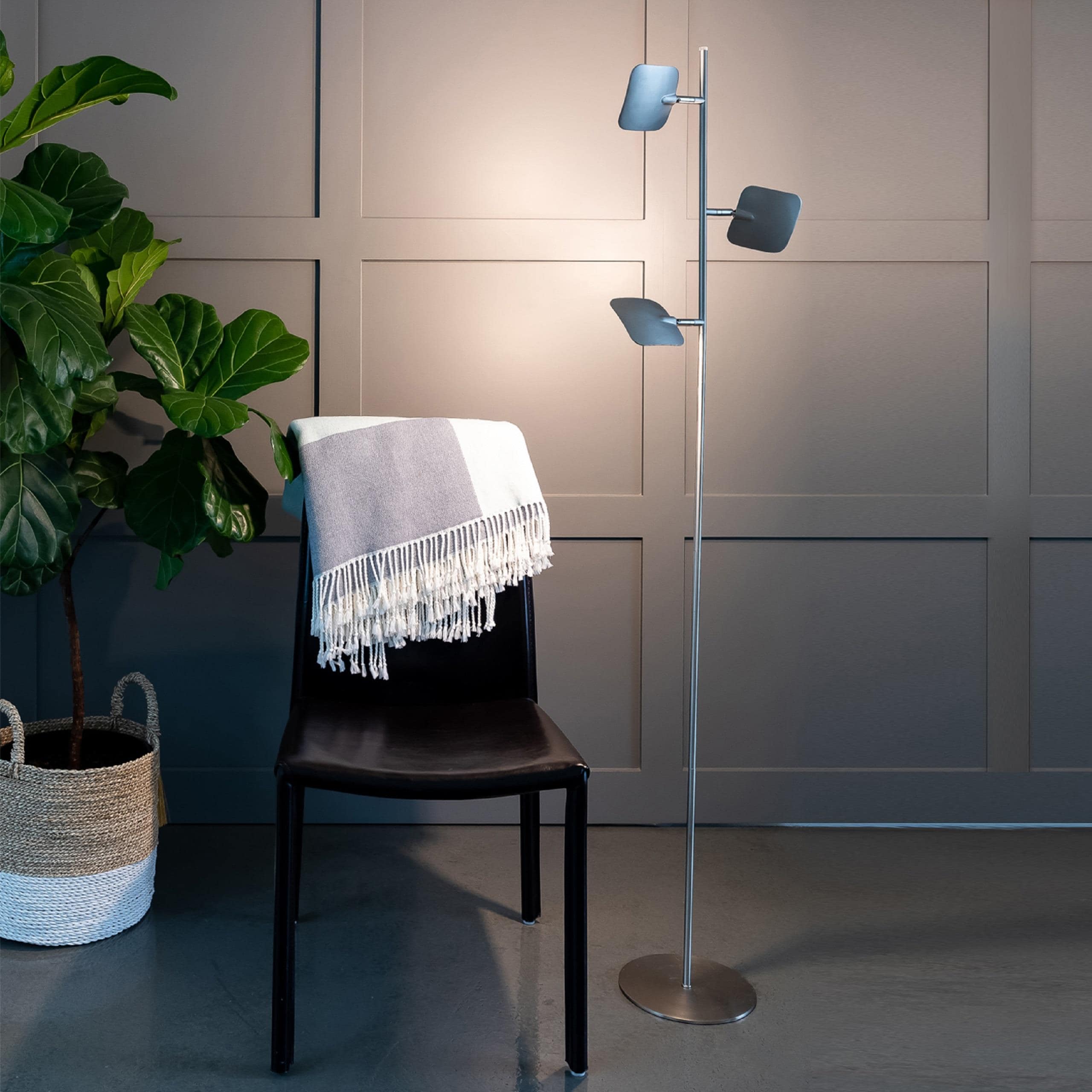 Brightech AP-U89B-U1IV 60-in Platinum Silver Multi-head Floor Lamp with No shade Shade