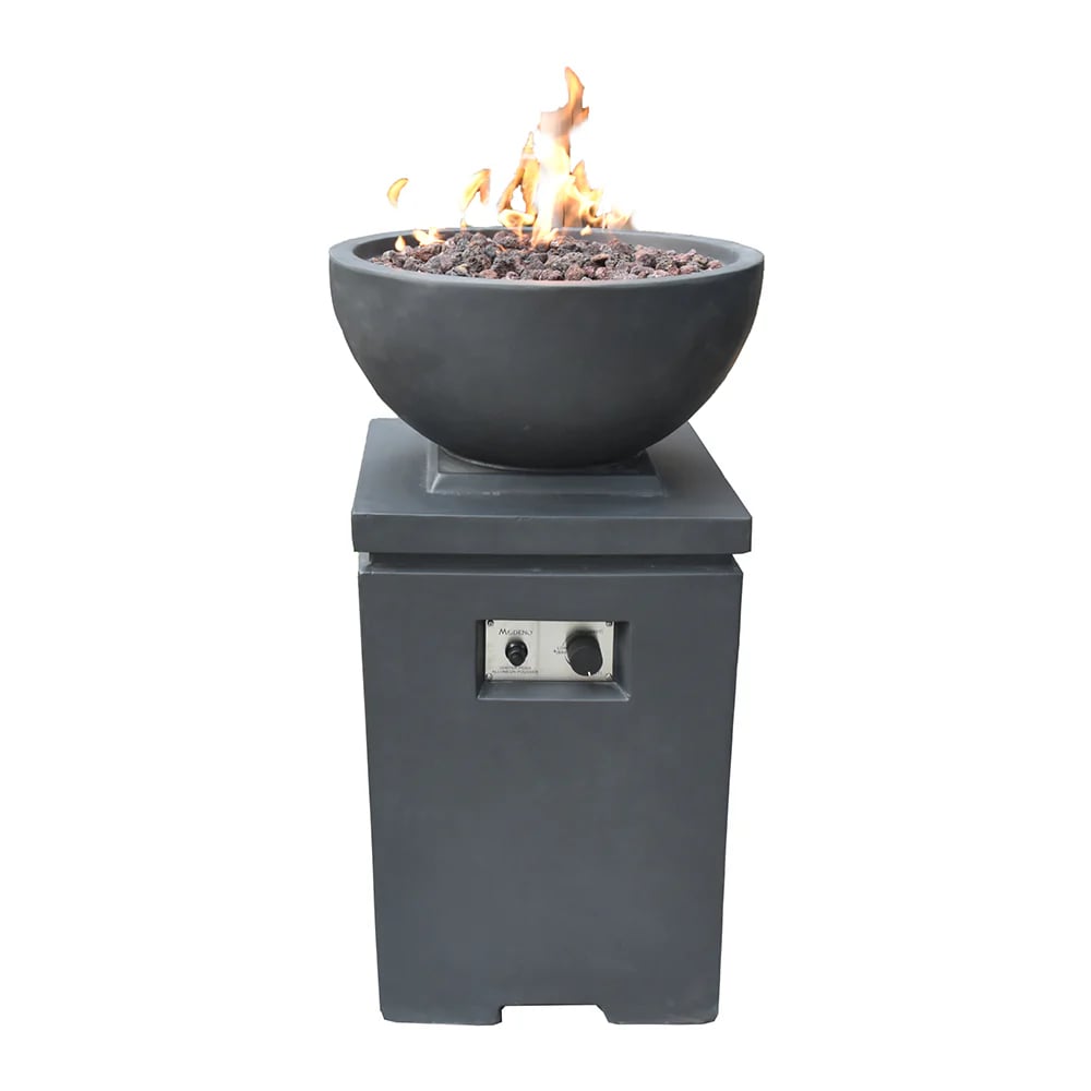 Modeno OFG612DG-LP-1 23.99-in W Dark Gray Concrete Square Liquid propane Fire pit