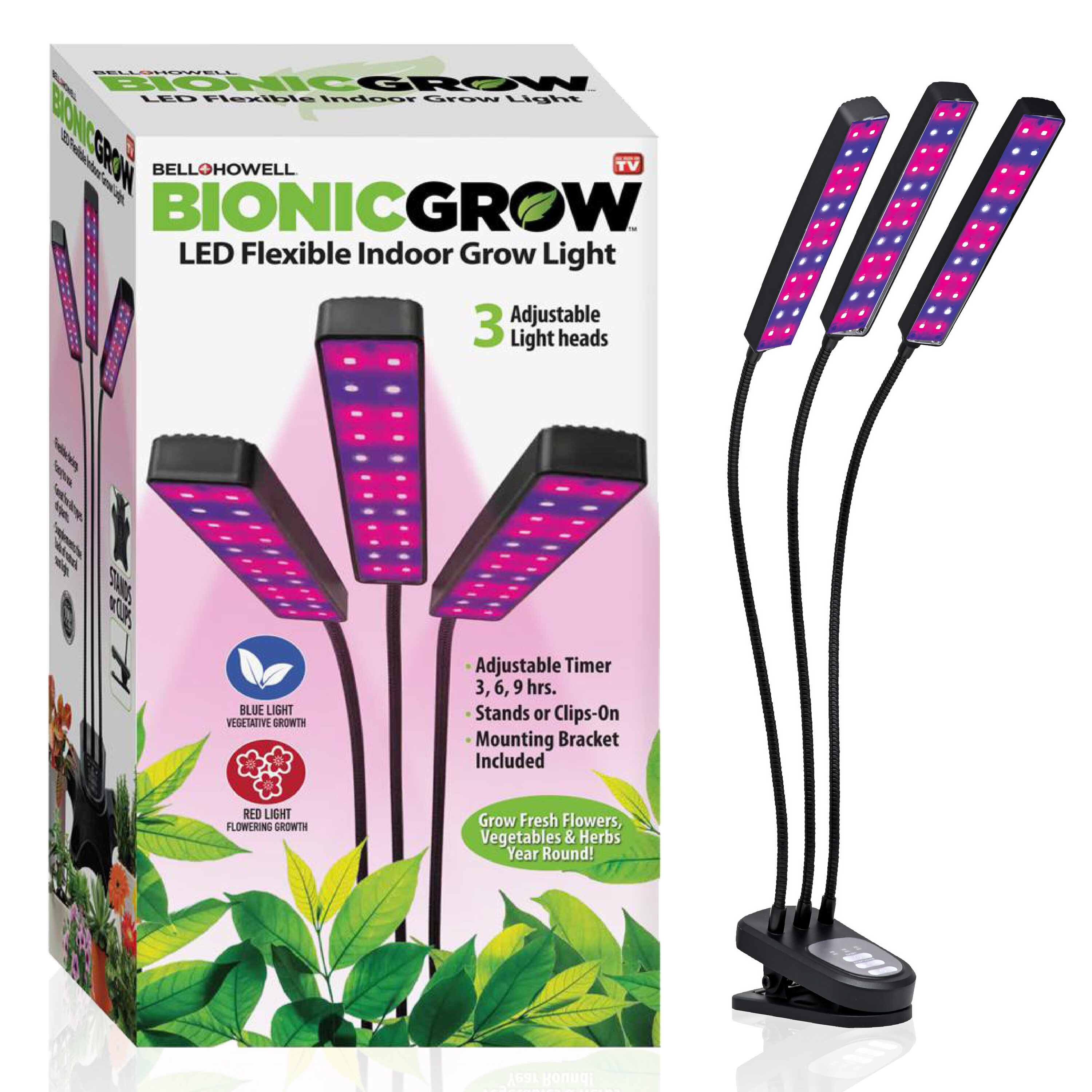 kompromis faktum Messing BELL + HOWELL 5.12-in 1-Light Black Full Spectrum LED Clamp Light in the Grow  Light Fixtures & Kits department at Lowes.com