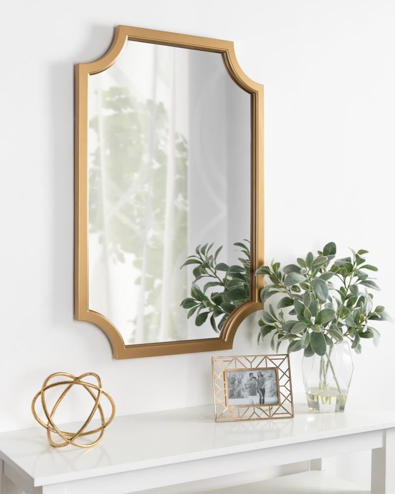 Kate and Laurel Hogan 24-in W x 36-in H Gold Framed Wall Mirror in the  Mirrors department at