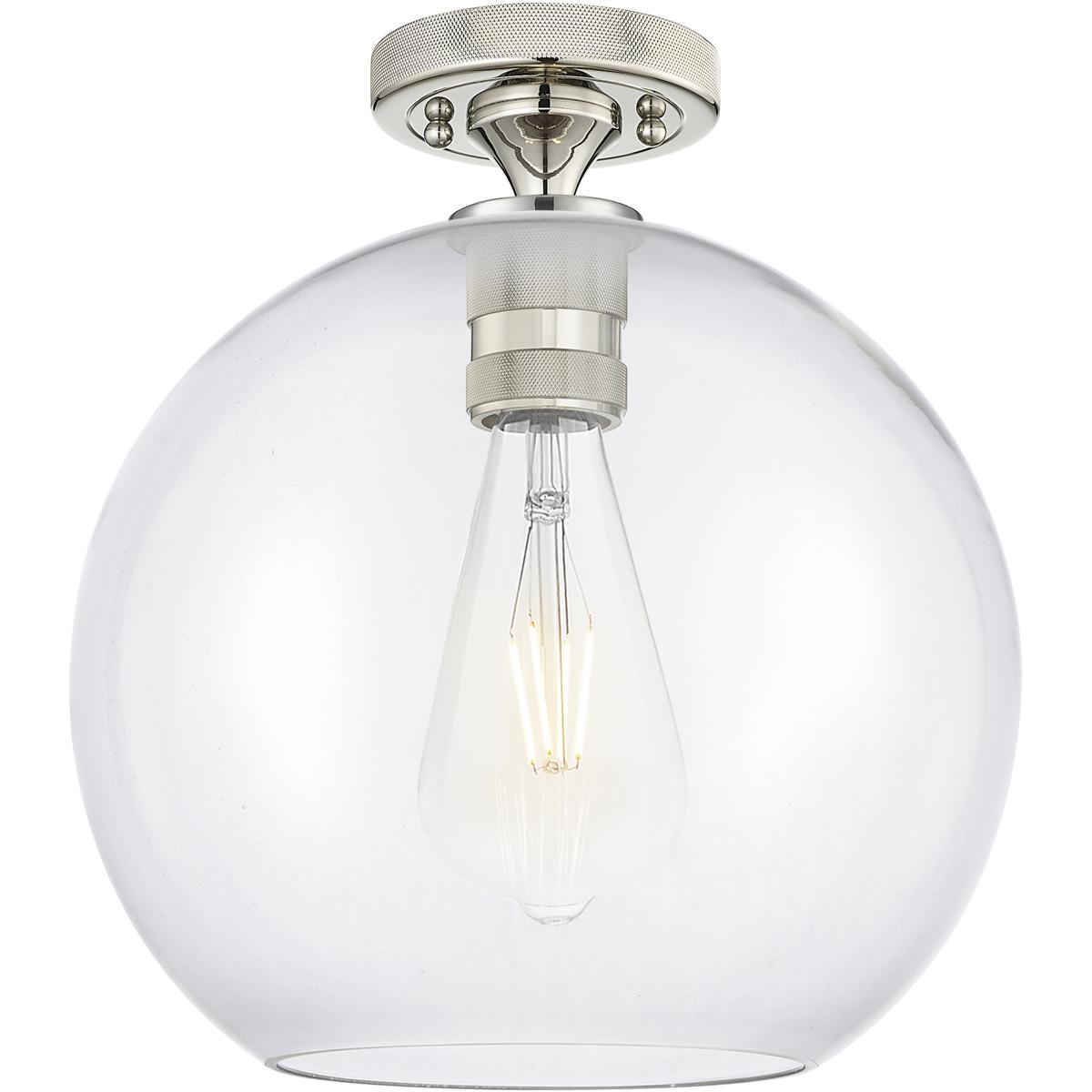 Innovations Lighting 2869663 434-1F-PN-G122-10 Crown Point Flush Mount Polished Nickel