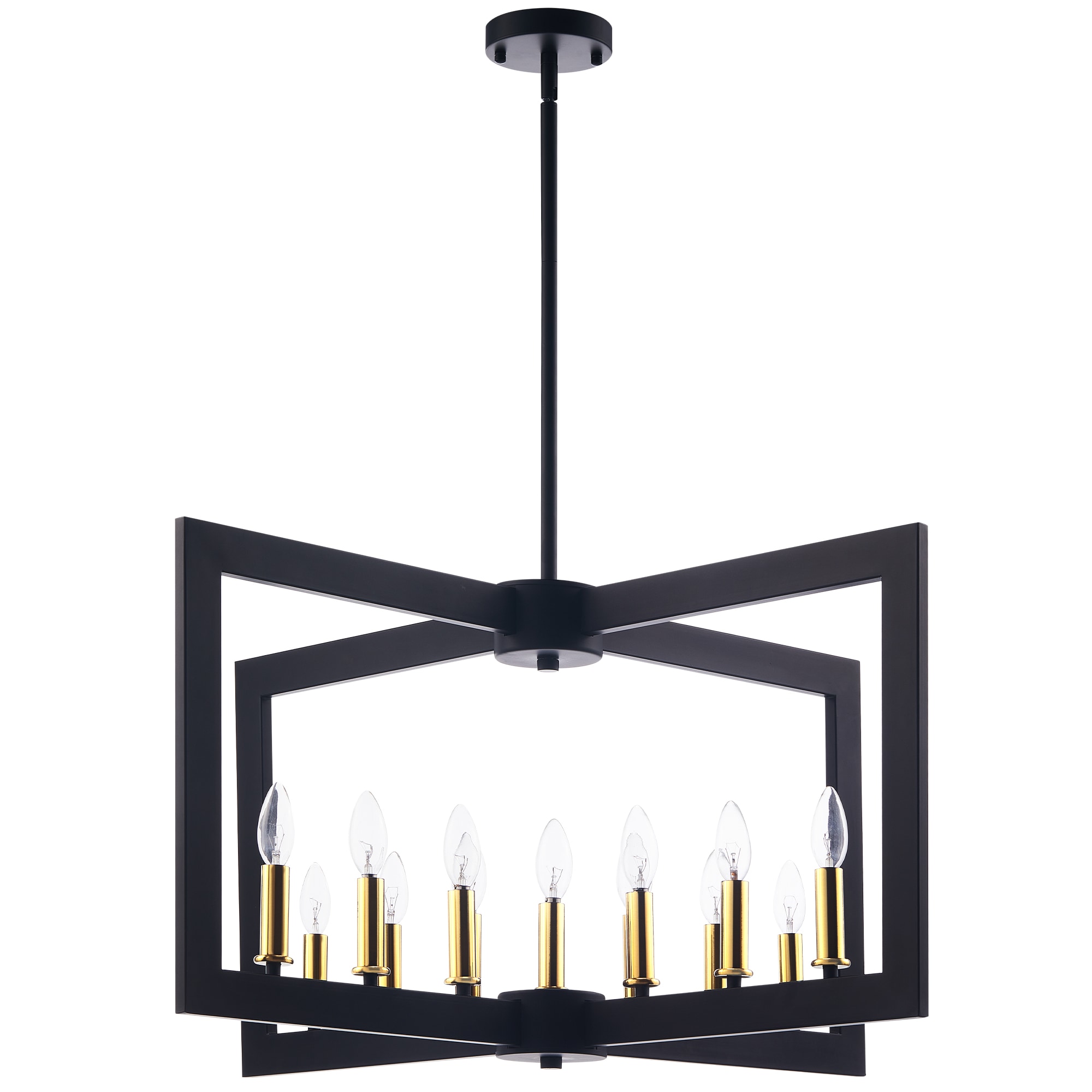 CO-Z 13-Light Black Industrial LED Dry Rated Chandelier in the 