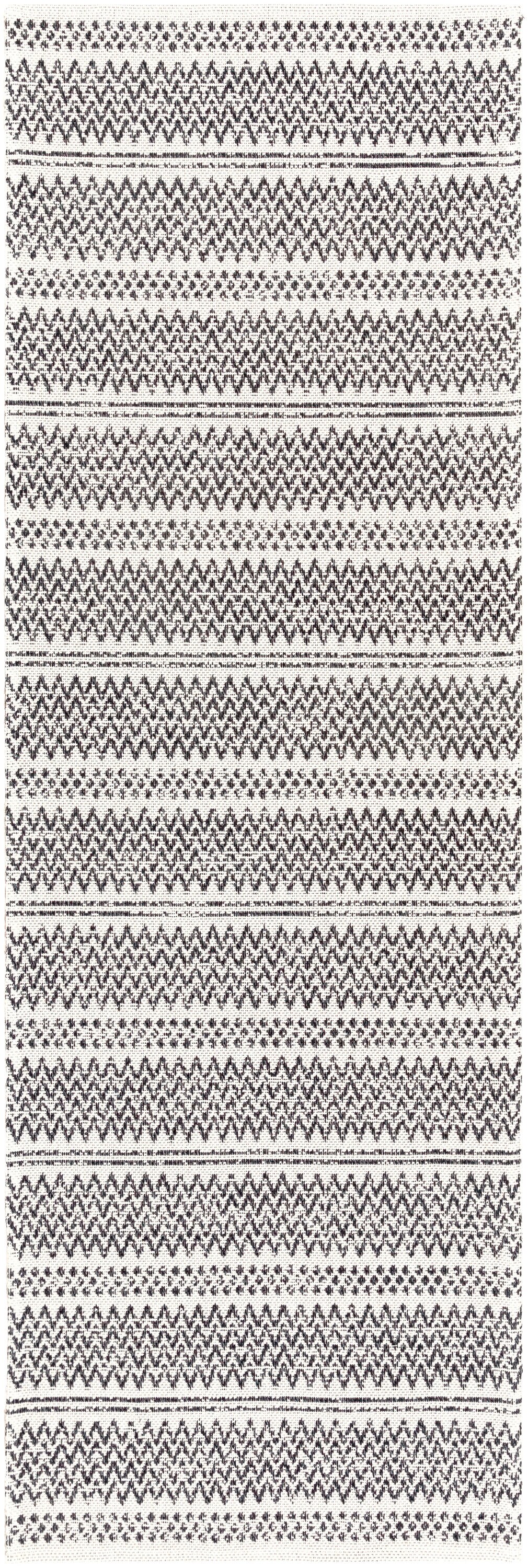 Livabliss LCS2304-2773 La Casa 3 x 8 (ft) Cotton Black Rectangular Indoor Medallion Global Area rug